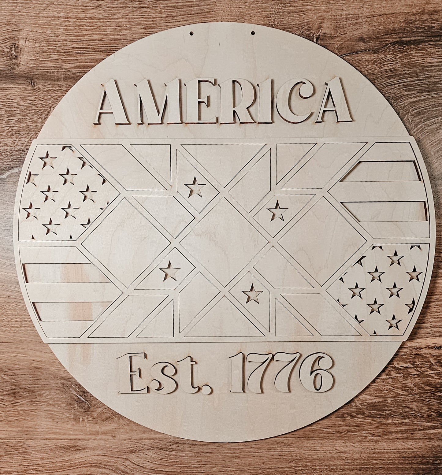 Patriotic Barn Quilt Door Hanger, Americana Front Door Wreath, DIY Kits