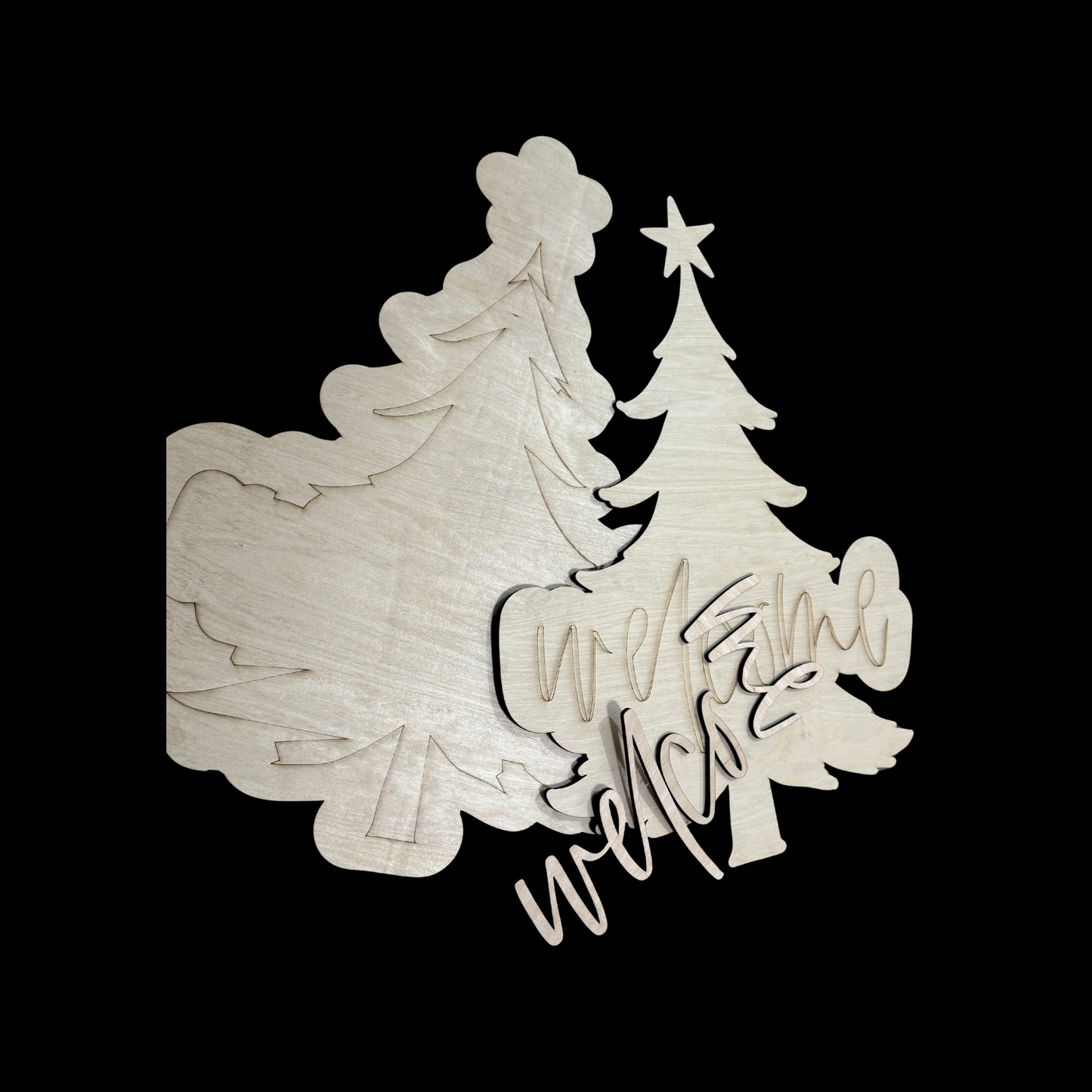 DIY Christmas Tree Welcome Door Hanger Blank Kit