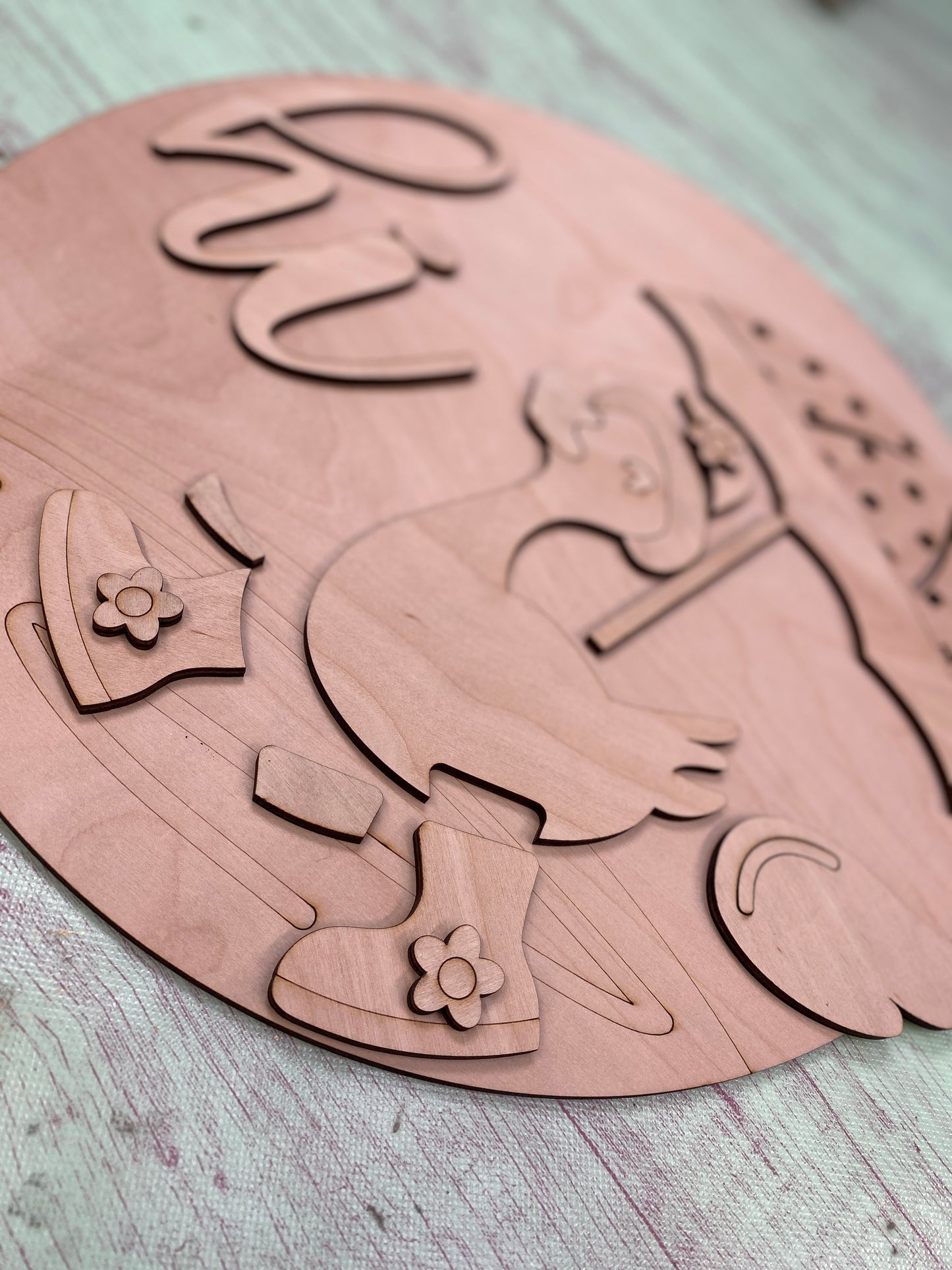 Duck with Rain Boots Spring Layered Door Hanger Laser Cut Blank for DIY Project
