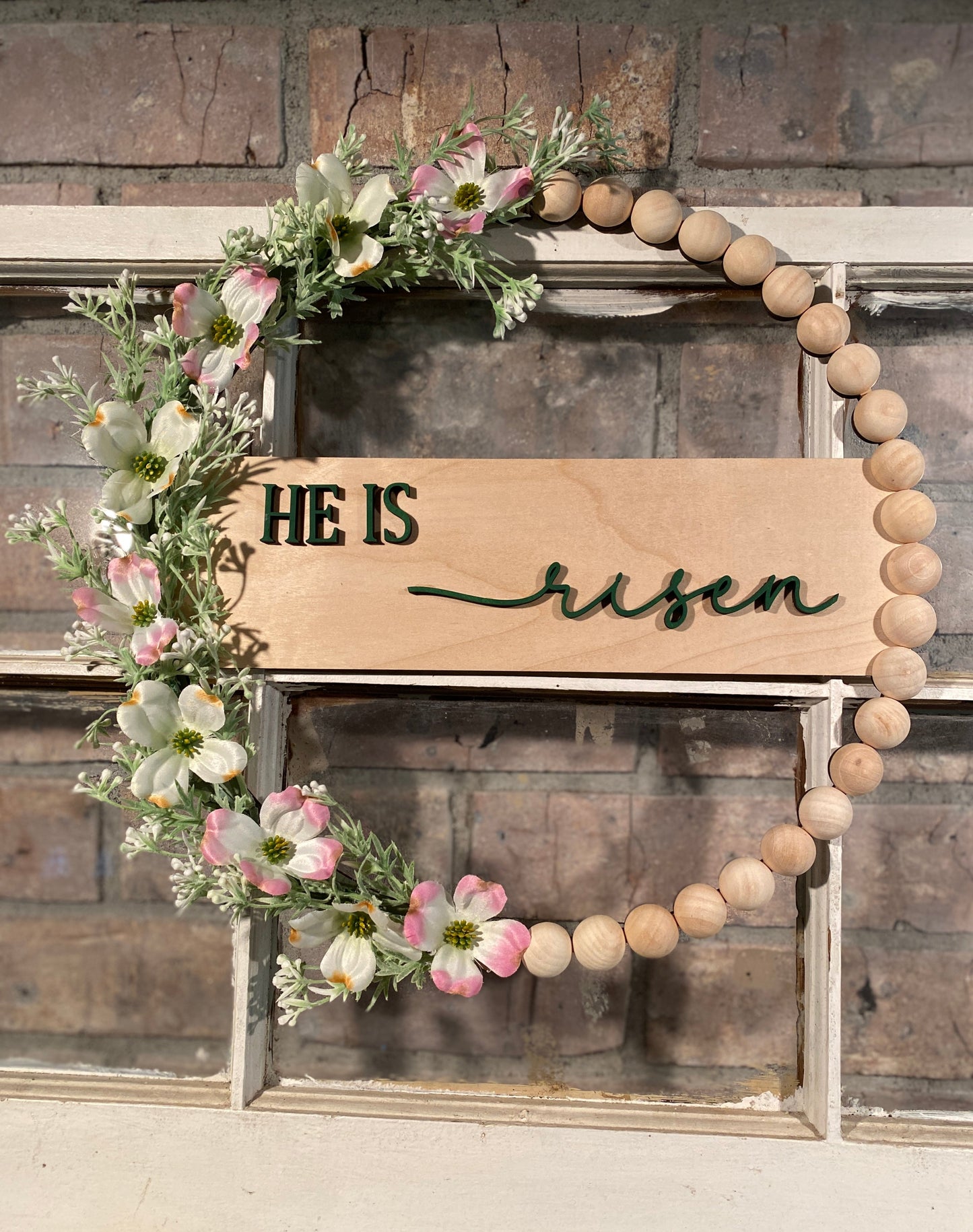 Timeless Elegance Beaded Wreath Door Hanger