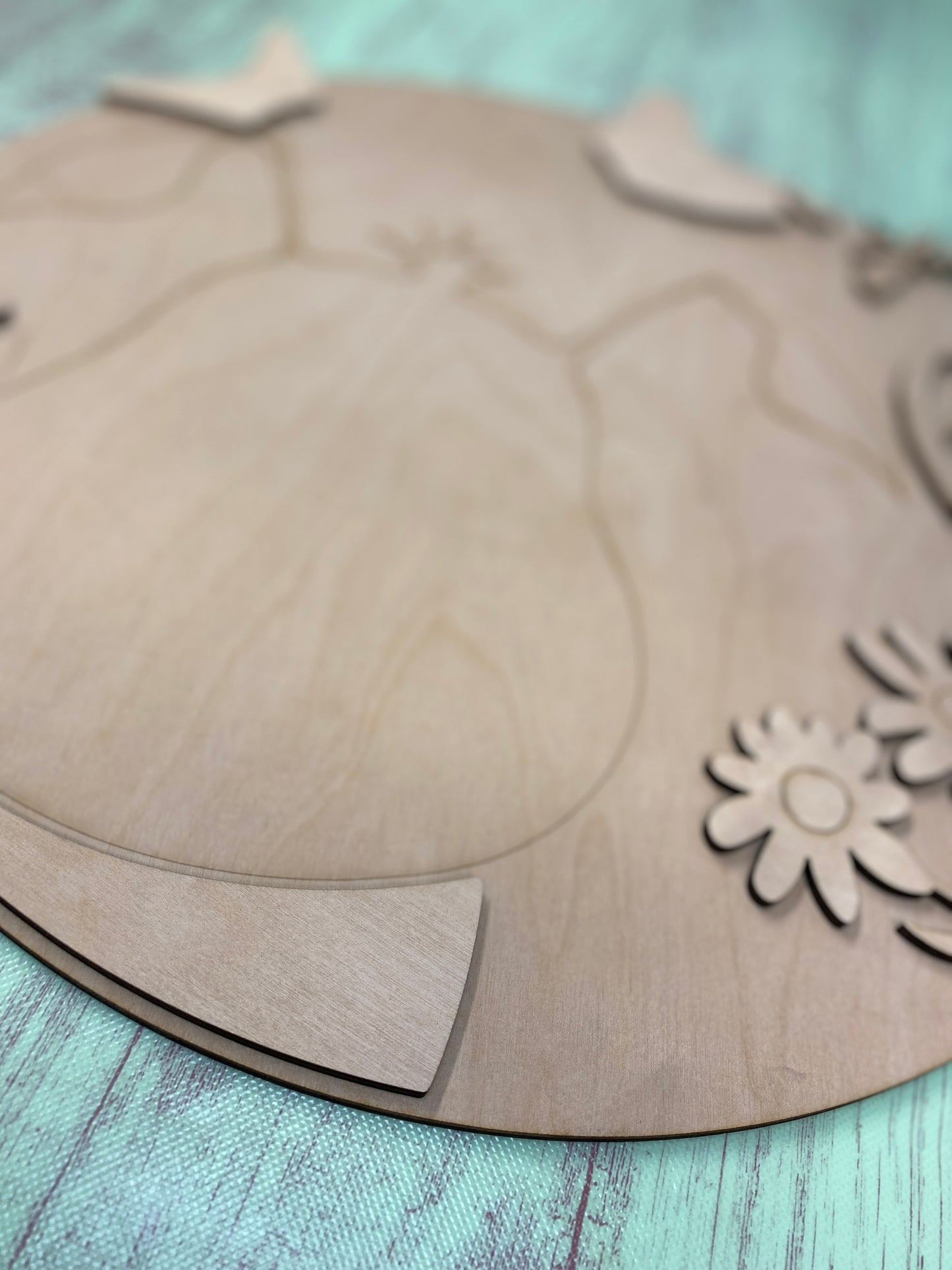 DIY Wooden Pig Door Hanger Kit with Googly Eyes, Layered Laser-Cut Wooden Door Hanger Blank, DIY Kit