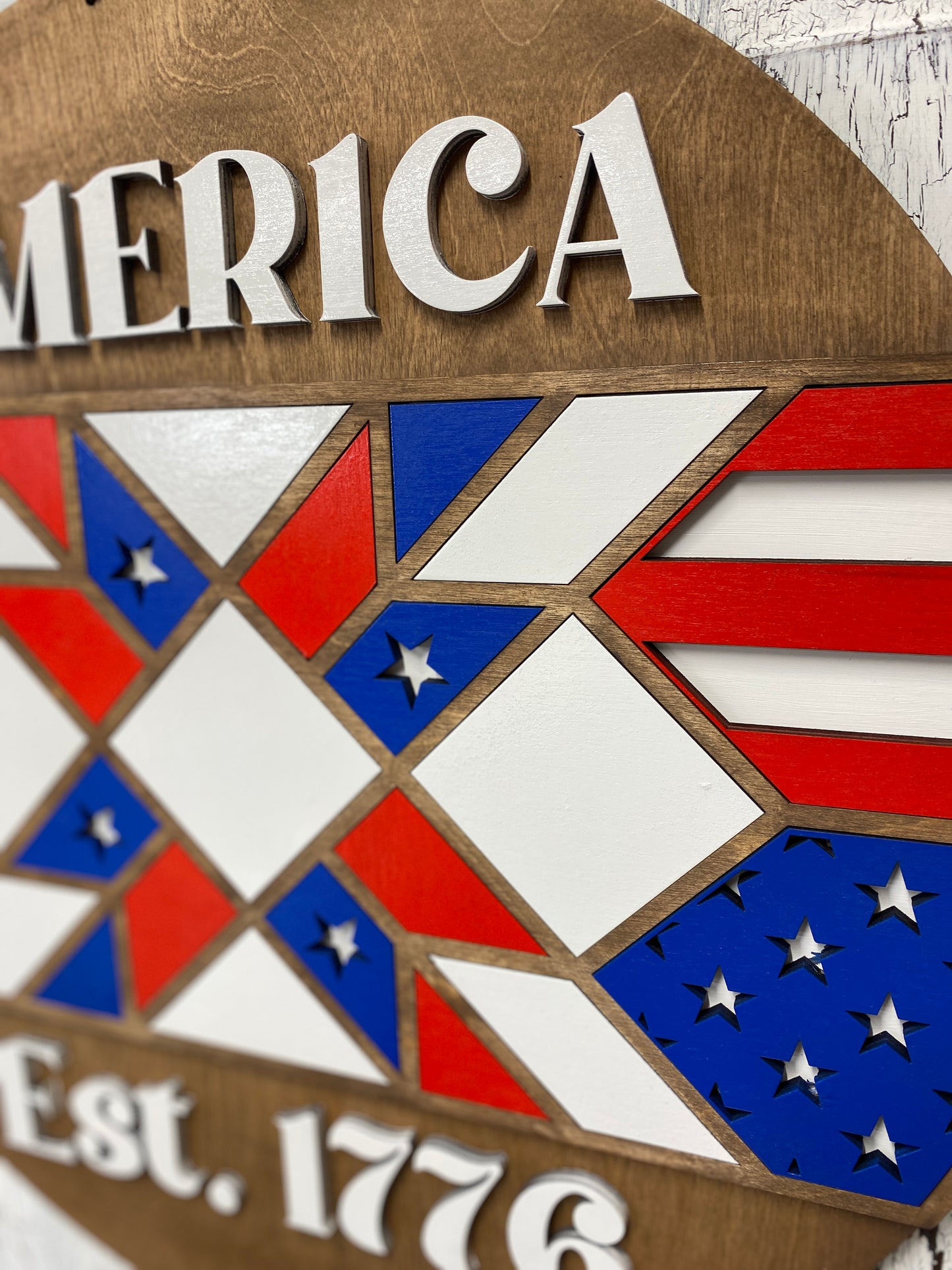 Patriotic Barn Quilt Door Hanger, Americana Front Door Wreath, DIY Kits