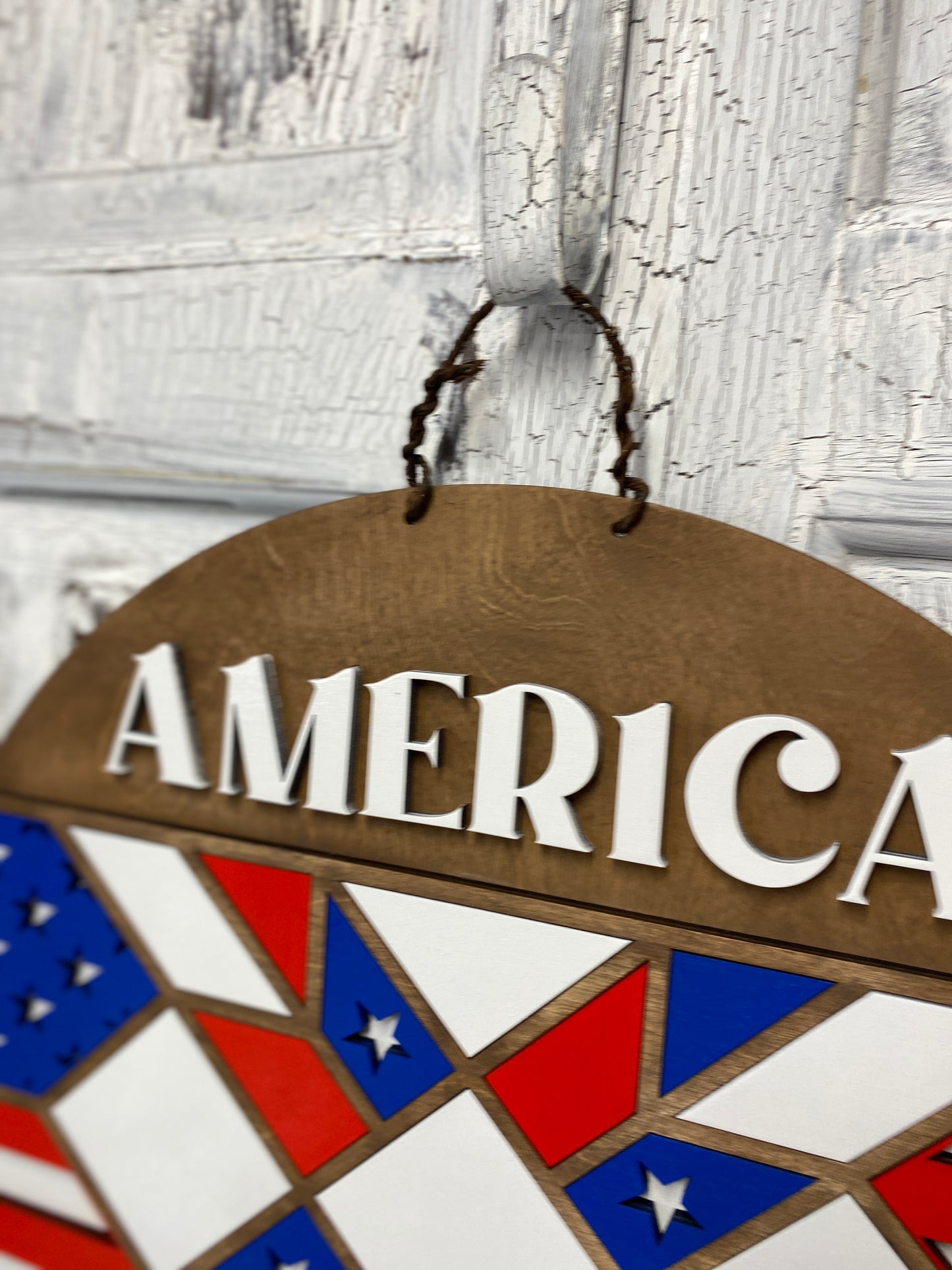 Patriotic Barn Quilt Door Hanger, Americana Front Door Wreath, DIY Kits