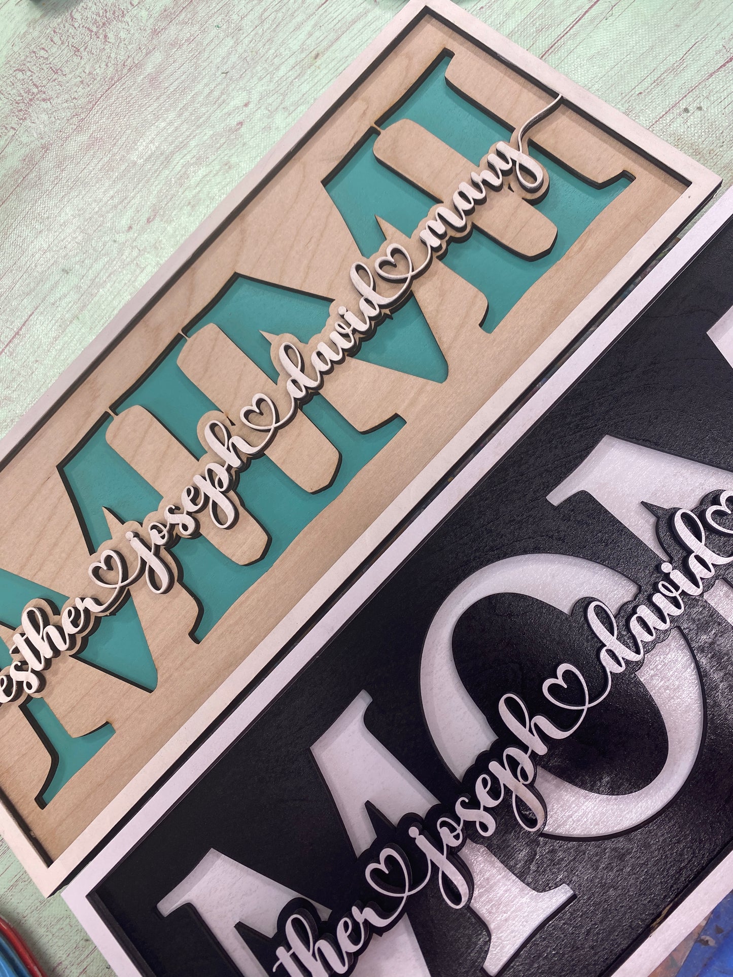 Grandparents Day Sign With Children's Names Personalized Mom Family Name Mimi Grandma Pops Grandpa Grandchildren Wooden Family Sign Gifts