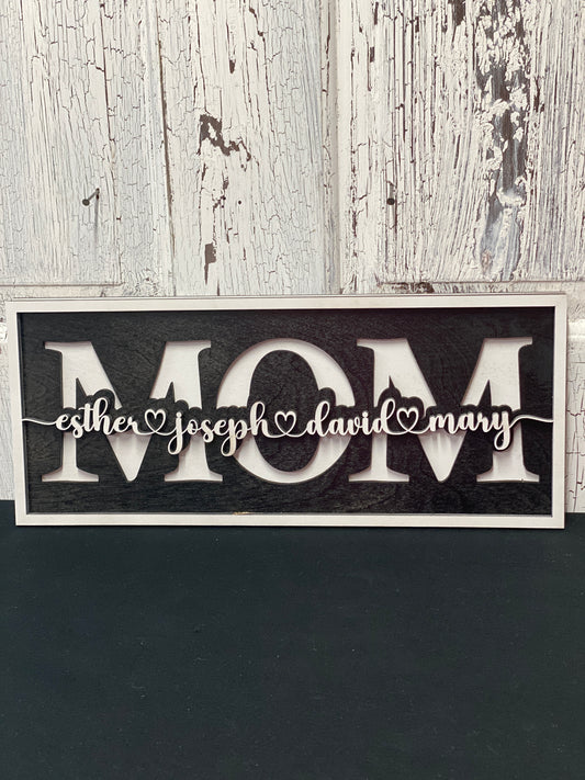 Grandparents Day Sign With Children's Names Personalized Mom Family Name Mimi Grandma Pops Grandpa Grandchildren Wooden Family Sign Gifts