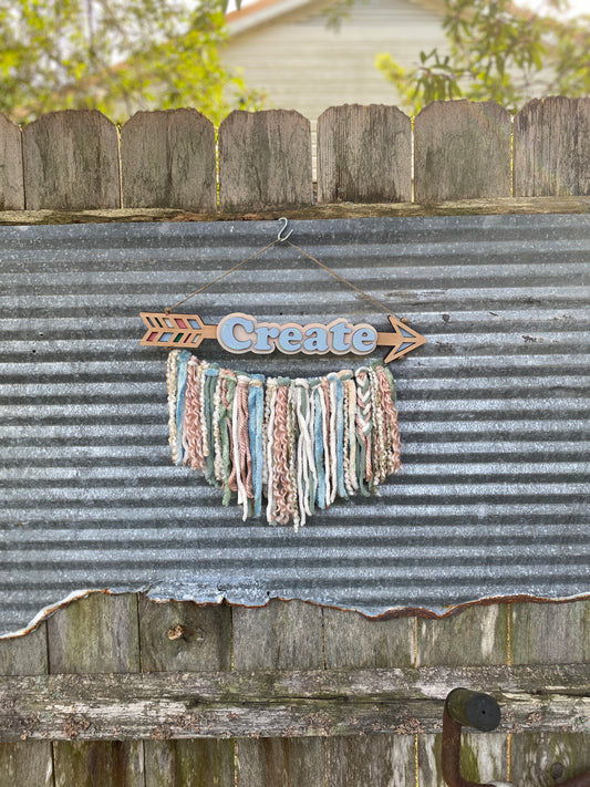 Boho Western Arrow Textured Yarn Wall Hanging Home Decor - Personalized Option Available