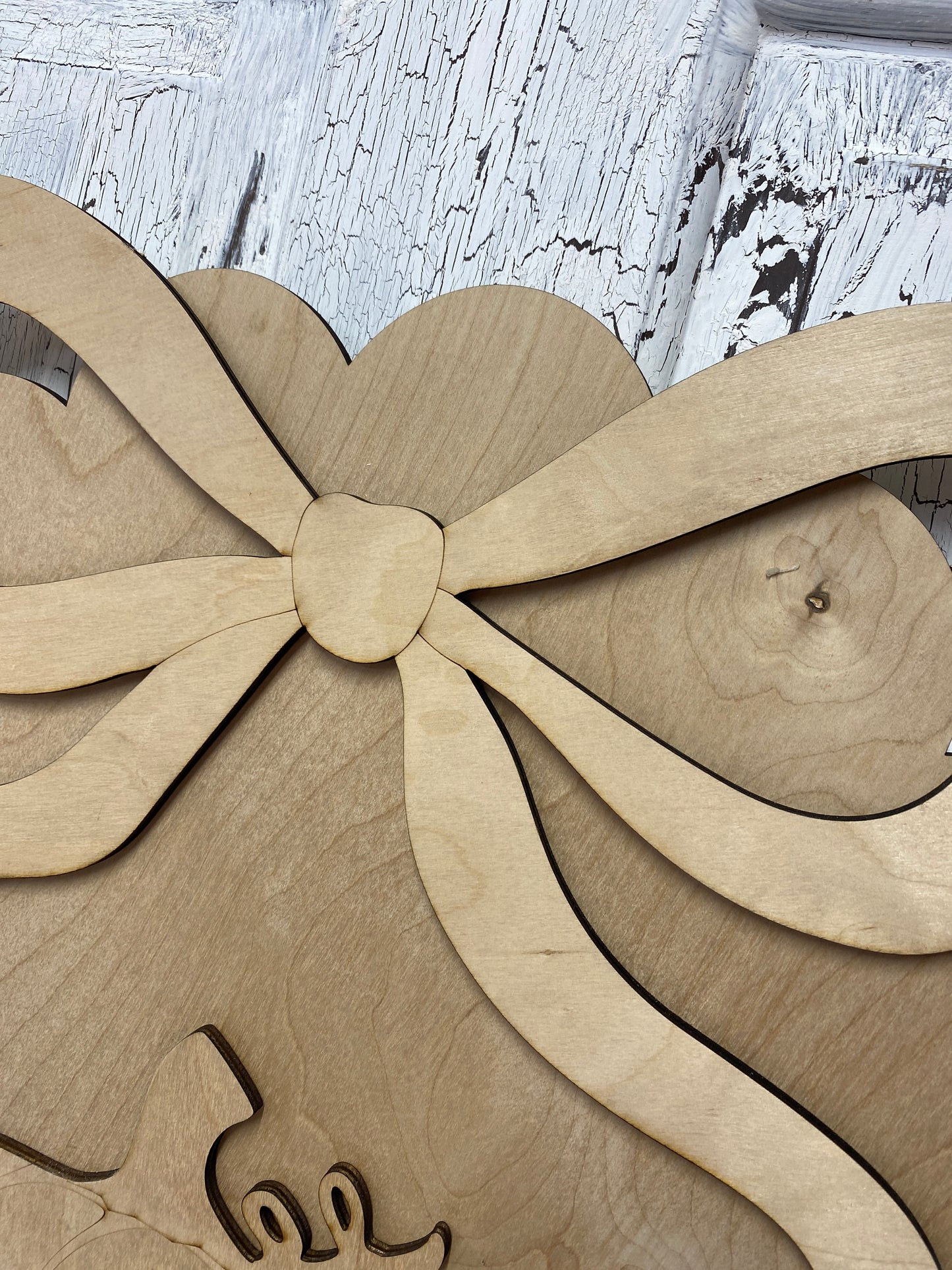 Scalloped Round Coquette Bow Pumpkin Fall Door Hanger Laser Wood Cutout DIY Blanks