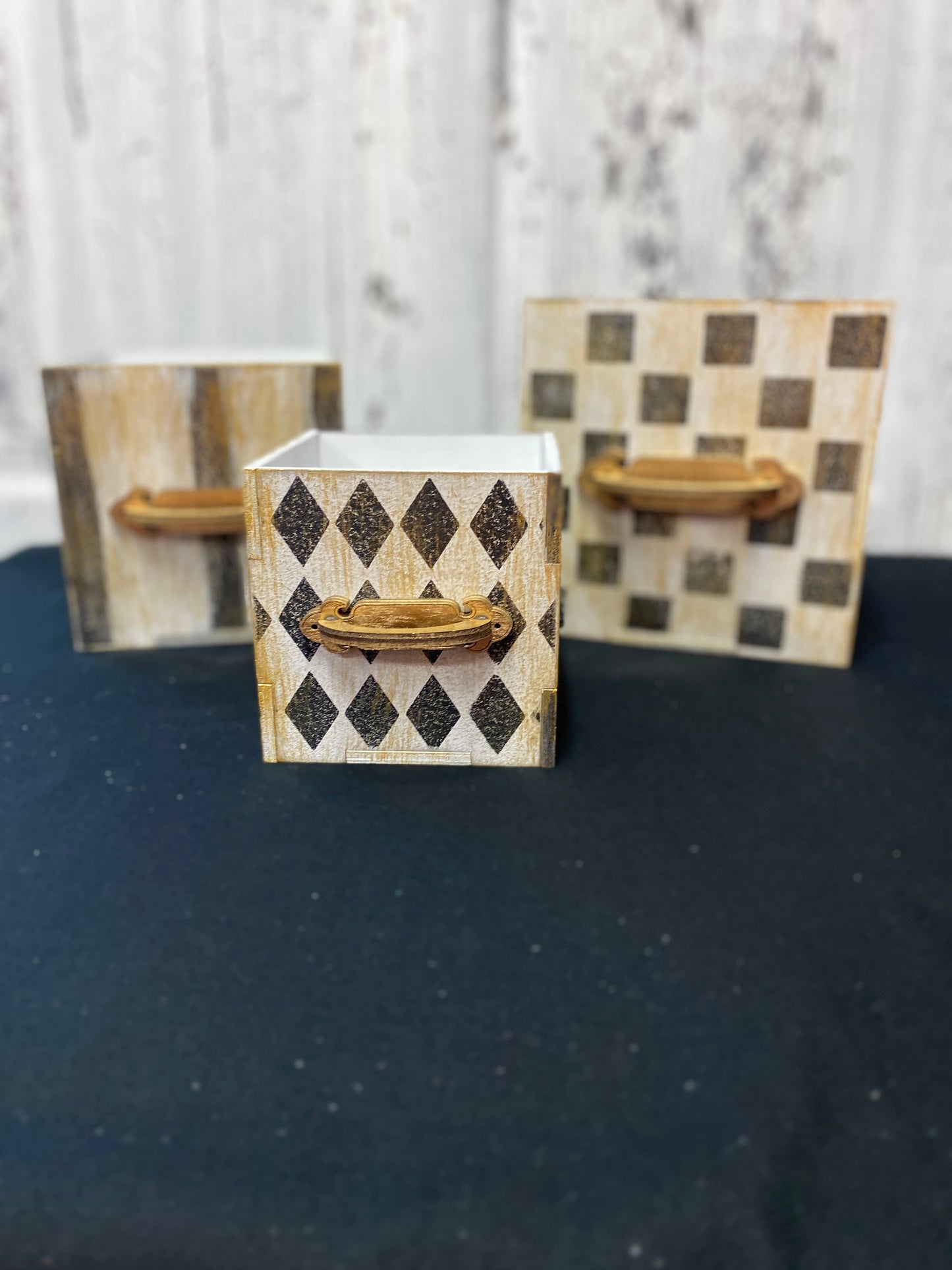 Square Planter Boxes with Faux Handle Hardware Laser Cut / Wooden Blank