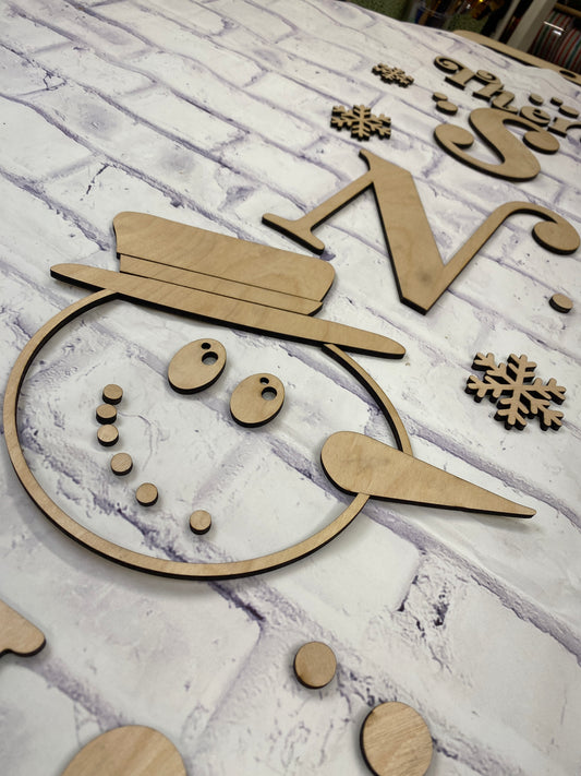 Snow Place Like Home Winter DIY Porch Leaner Kit - 3D Cutout Pieces