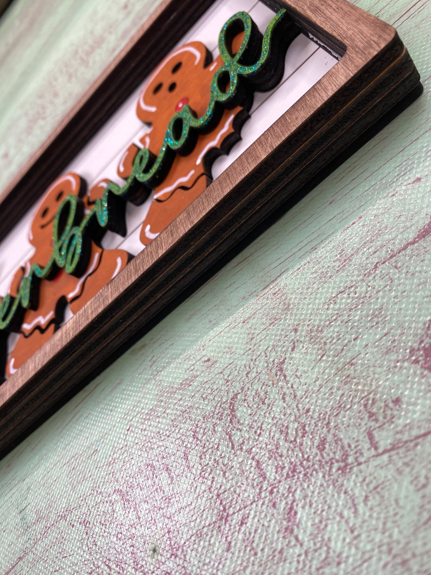Gingerbread Chunky Shelf Sitter, Winter Christmas Mantle Decor