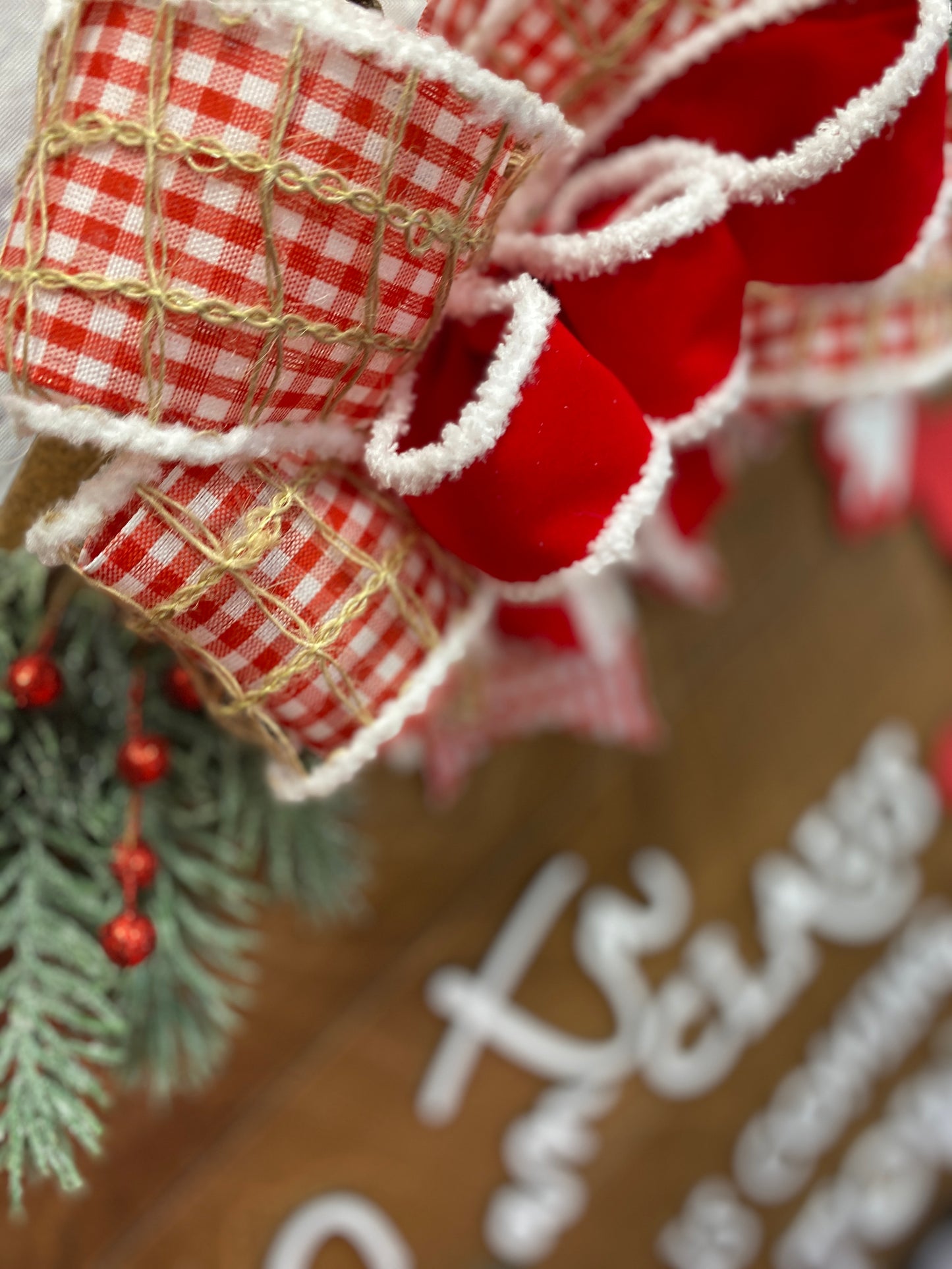 Santa Claus is Coming to Town Christmas Front Door Wreath, Door Hanger, DIY Kit or Ready to Hang (Copy)