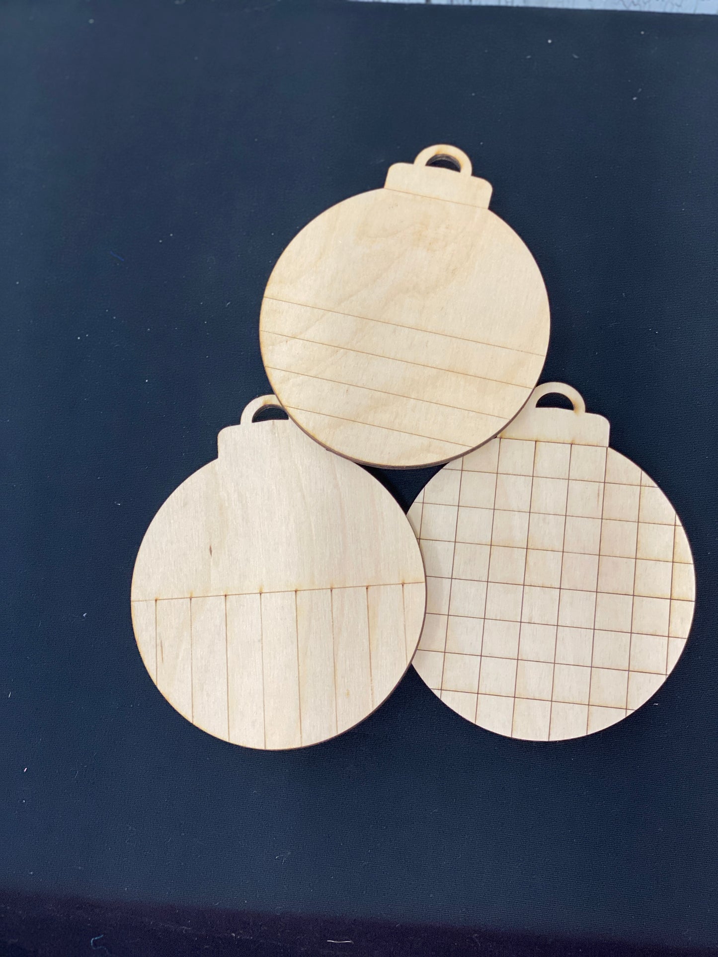 Christmas Ornaments Striped or Checked / Laser Cut / Wooden Blank Ornament
