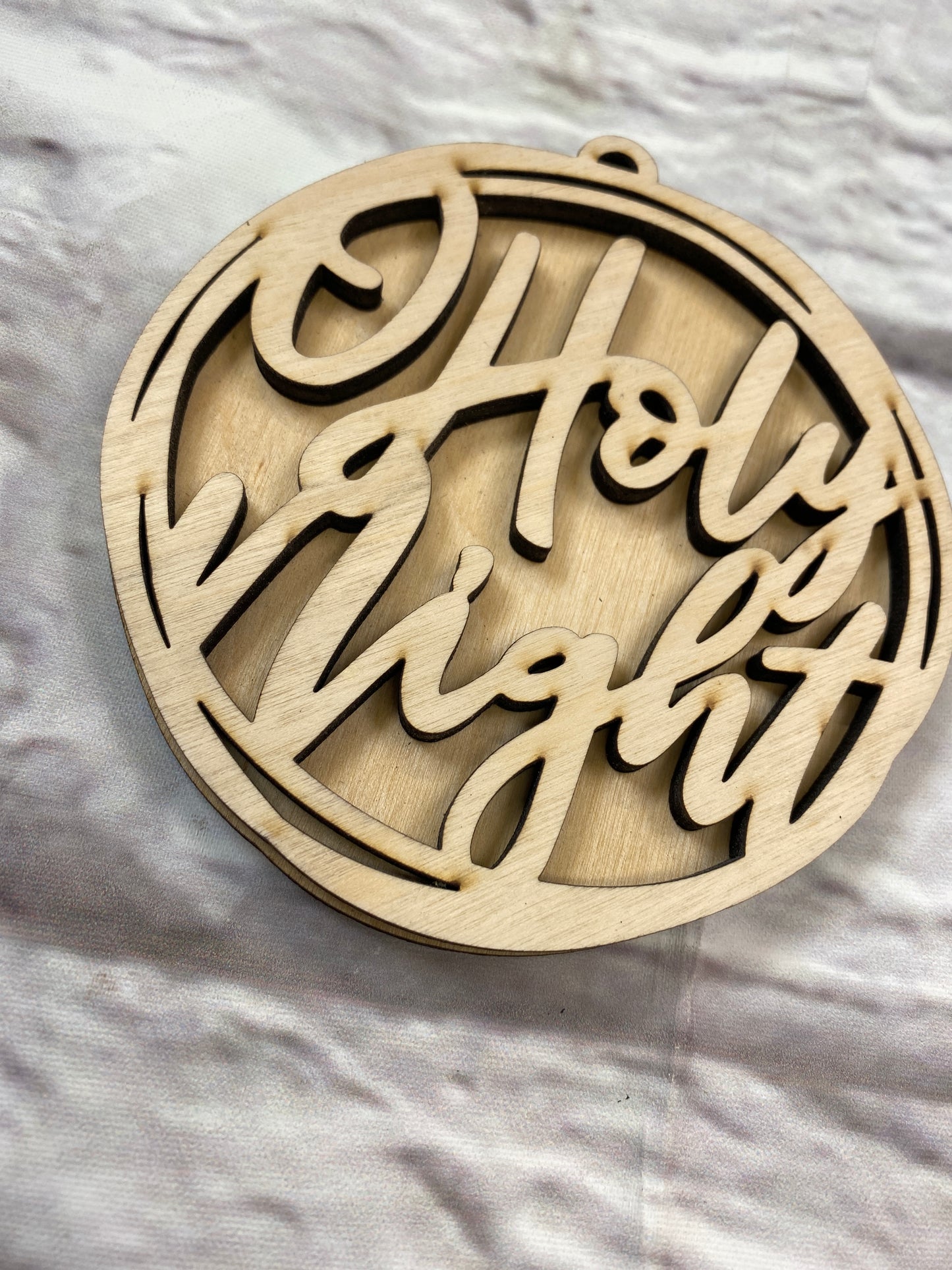 O Holy Night Christmas Ornaments Laser Cut / Engraved Wooden Blank Ornament