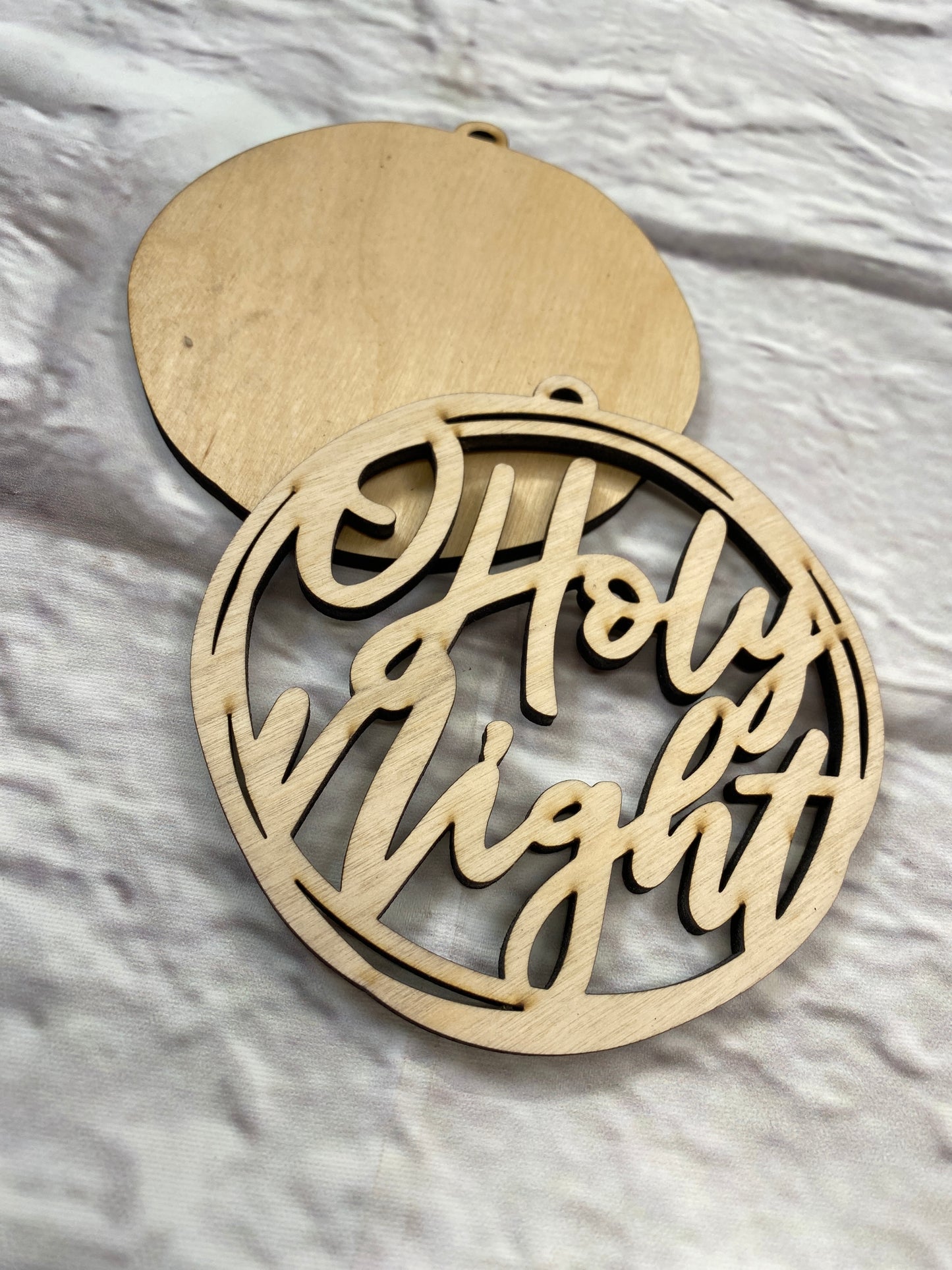 O Holy Night Christmas Ornaments Laser Cut / Engraved Wooden Blank Ornament