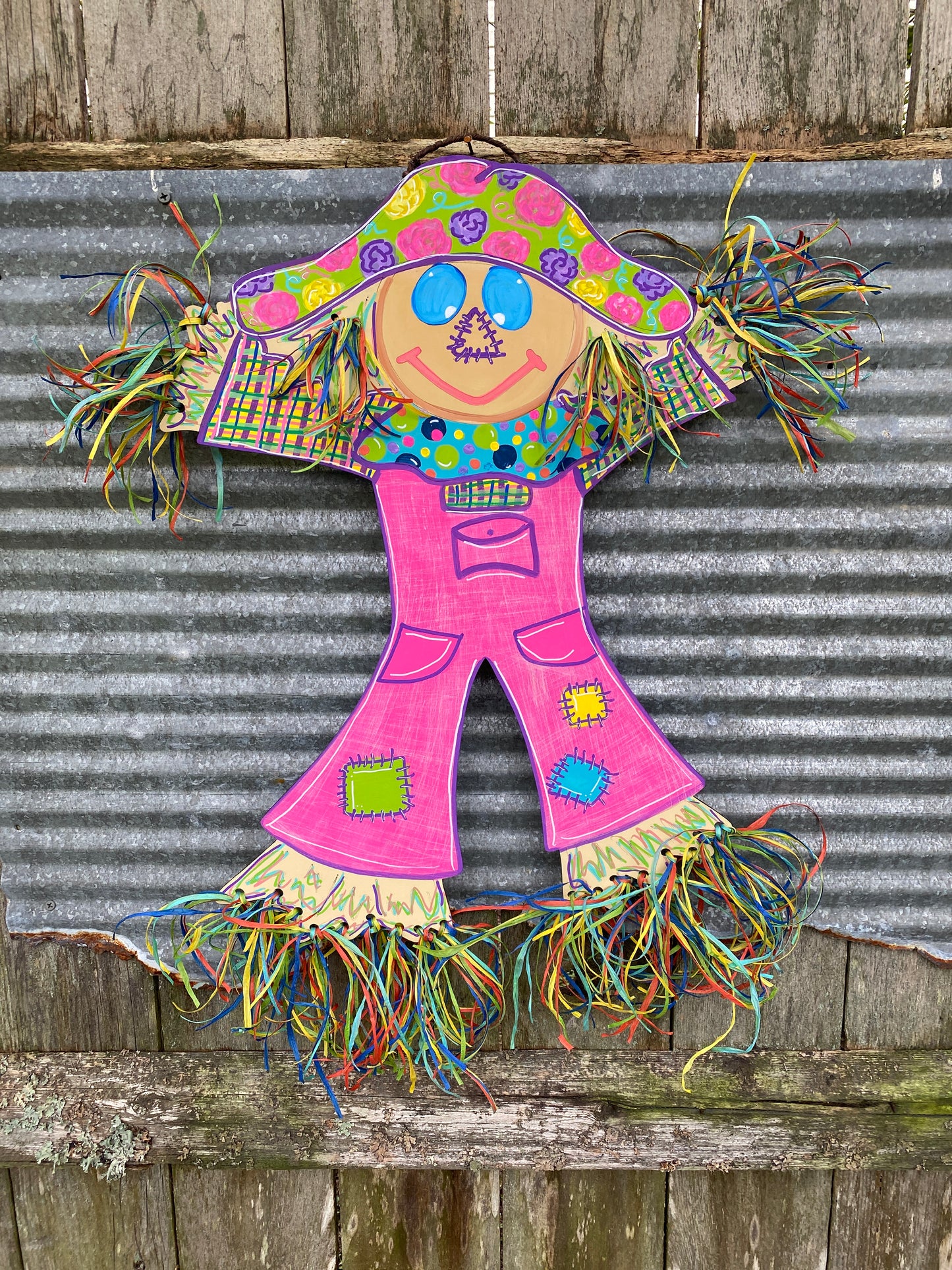 Scarecrow Full Body Etched Design Laser Cut Door Hanger / Blanks for DIY Project