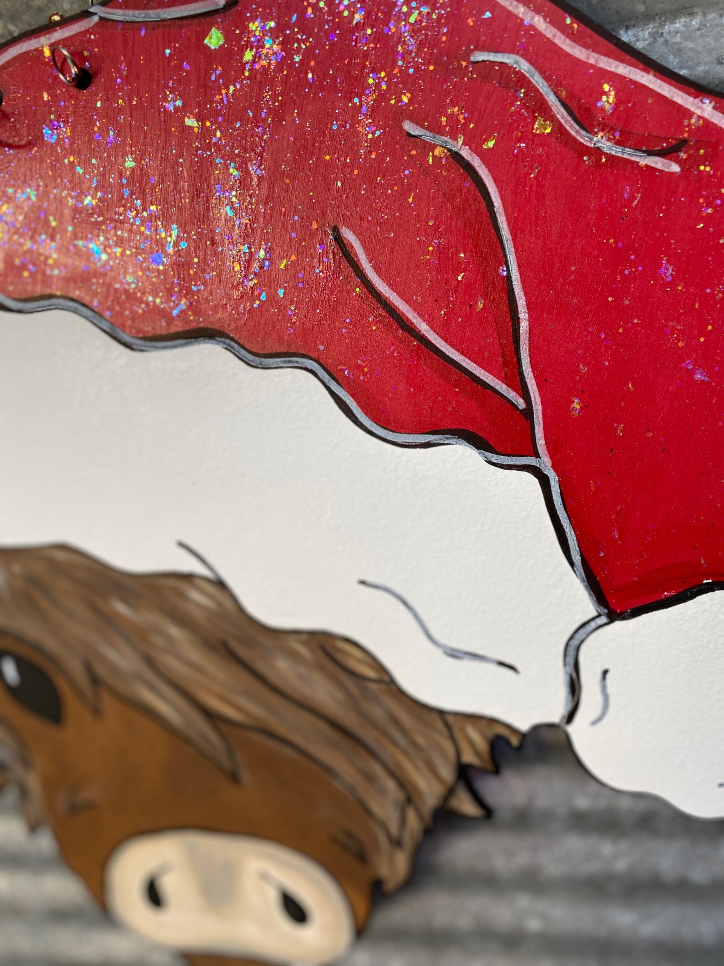 Highland Cow Santa Door Hanger