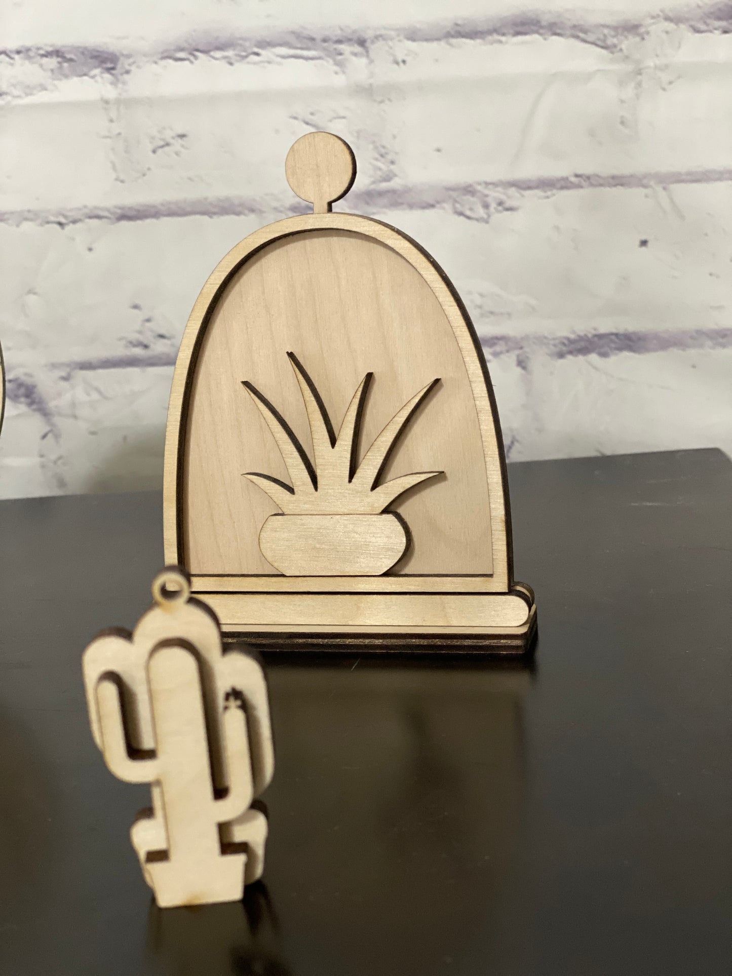 Cactus Themed Tiered Tray Set Laser Cut Blank for DIY Project