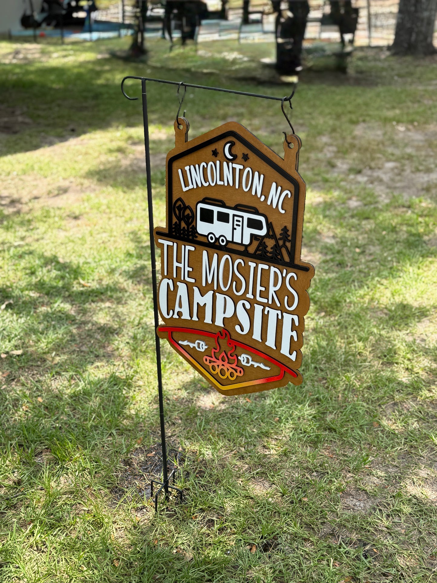 Campsite Personalized Sign, Welcome to Our Campsite Flag