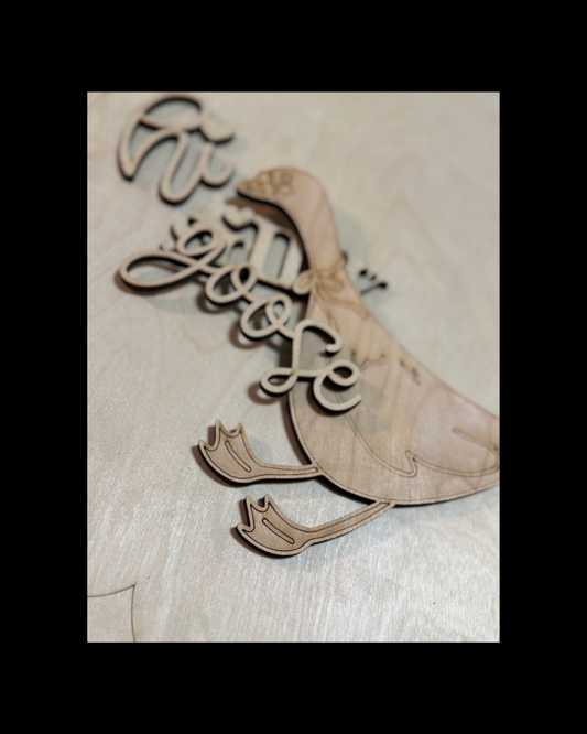 DIY Porch Goose Porch Leaner & Door Hanger Wood Cutout Set – Hi Silly Goose Welcome Blank Kit