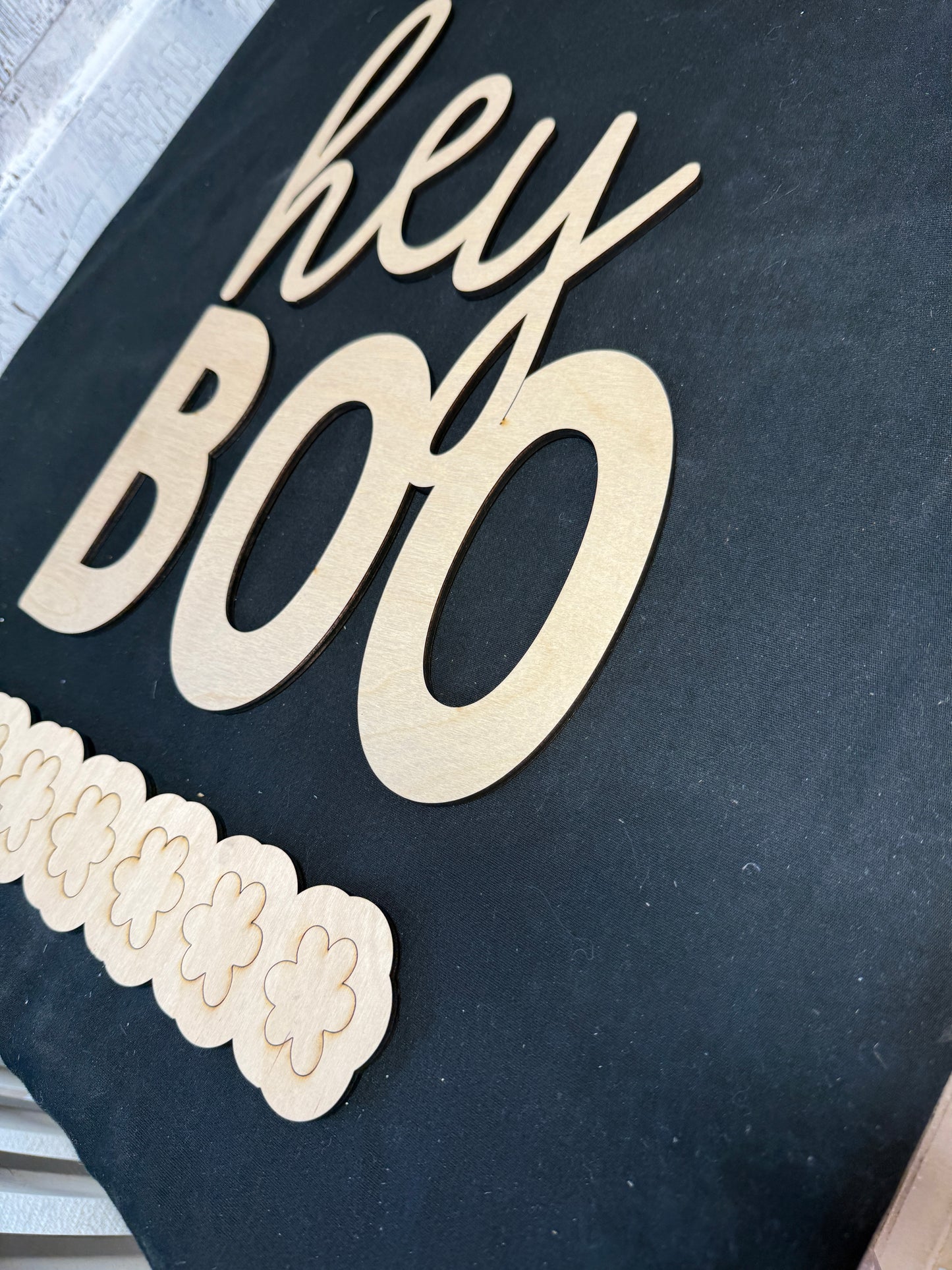 DIY Hey Boo Ghost Happy Halloween Porch Leaner Wood Cutout Set – Flying Ghost Porch Decor Wood Blanks
