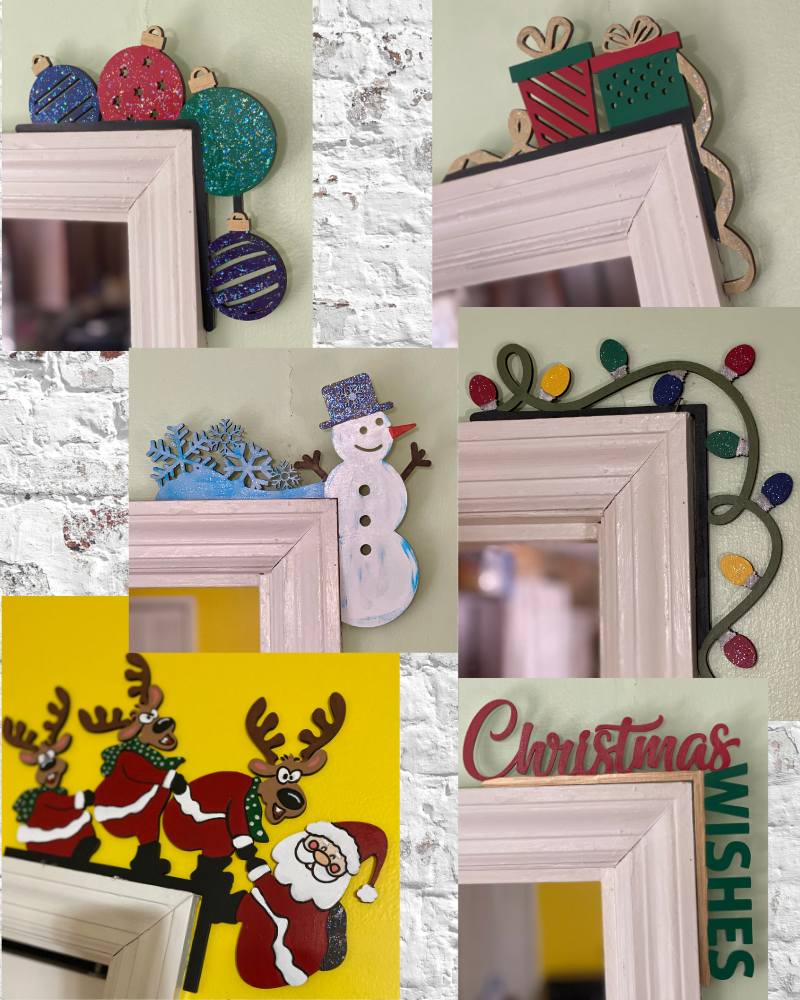 Christmas Themes Doorframe Corner Accent Laser Cut Out Blank