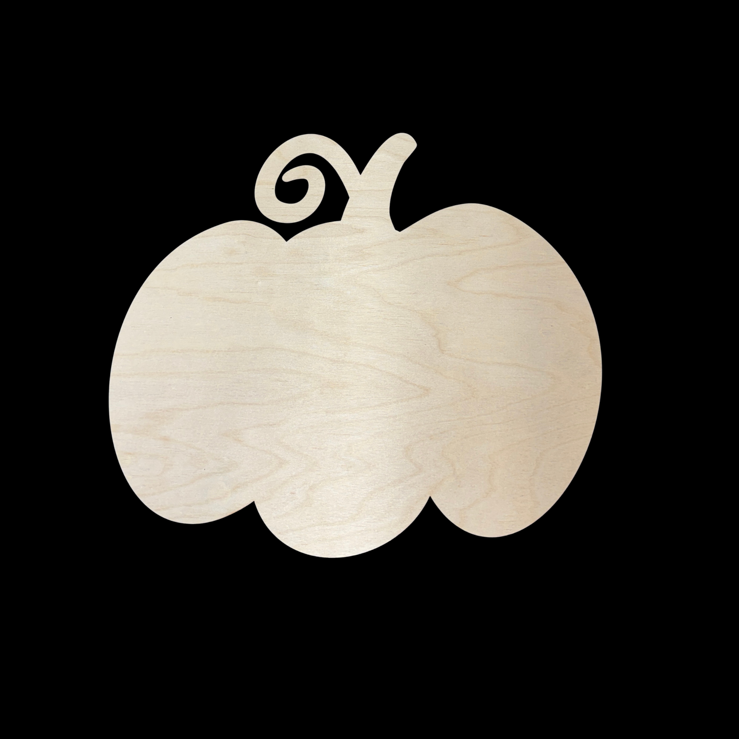 Pumpkin Fancy Curly Stem Fall Wood Blank Cutout Shapes Wood Blank Cutouts – 1/4” Birch – Craft Shapes for Small Business & DIY Home Decor Projects