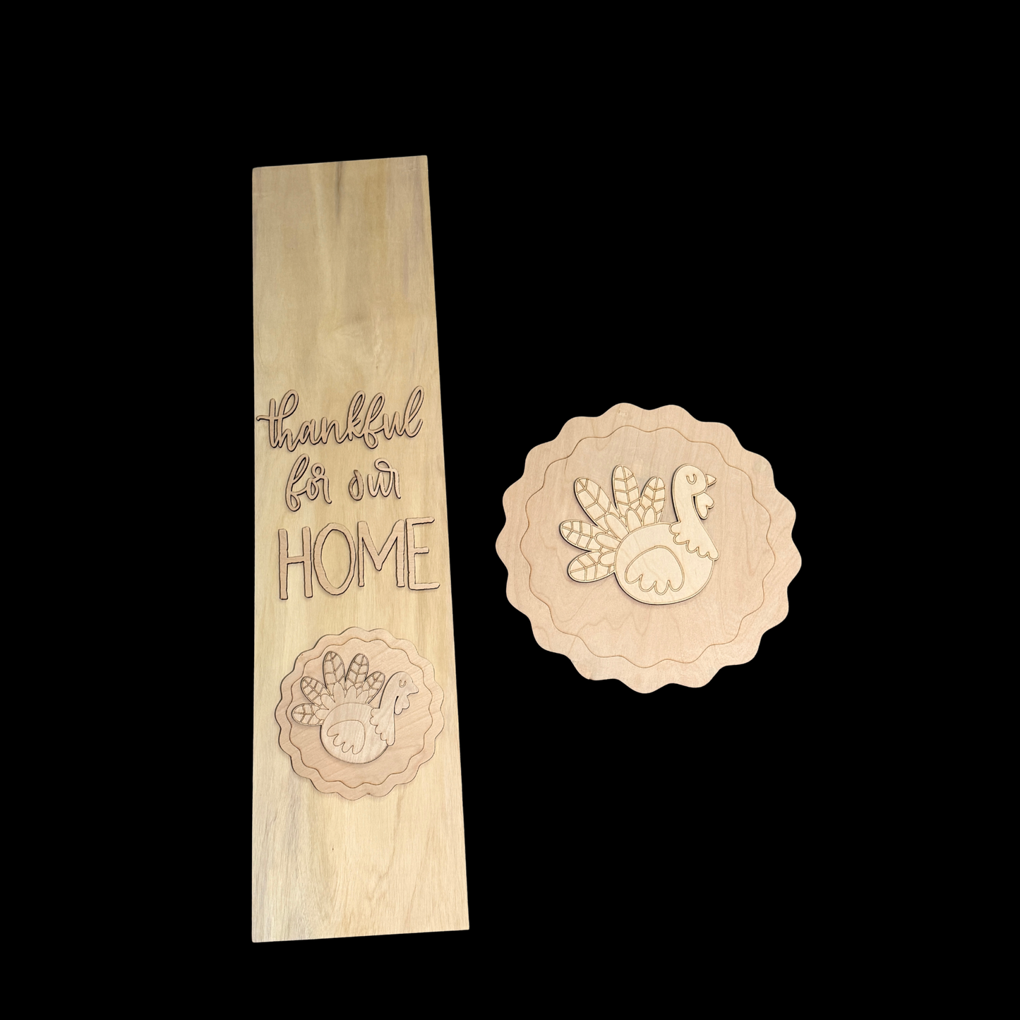 DIY Thanksgiving Porch Leaner Wood Cutout Set – Turkey Thankful for our Home Decor Wood Blanks
