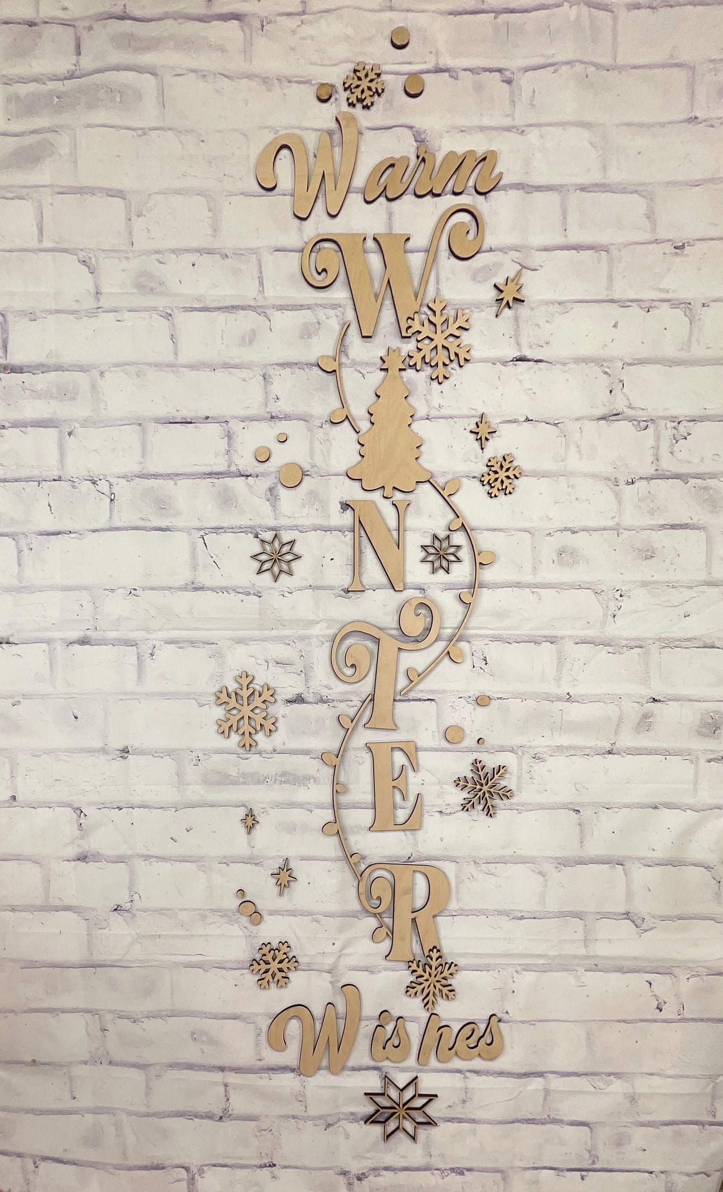 Warm Winter Wishes Winter DIY Porch Leaner Kit - 3D Cutout Pieces