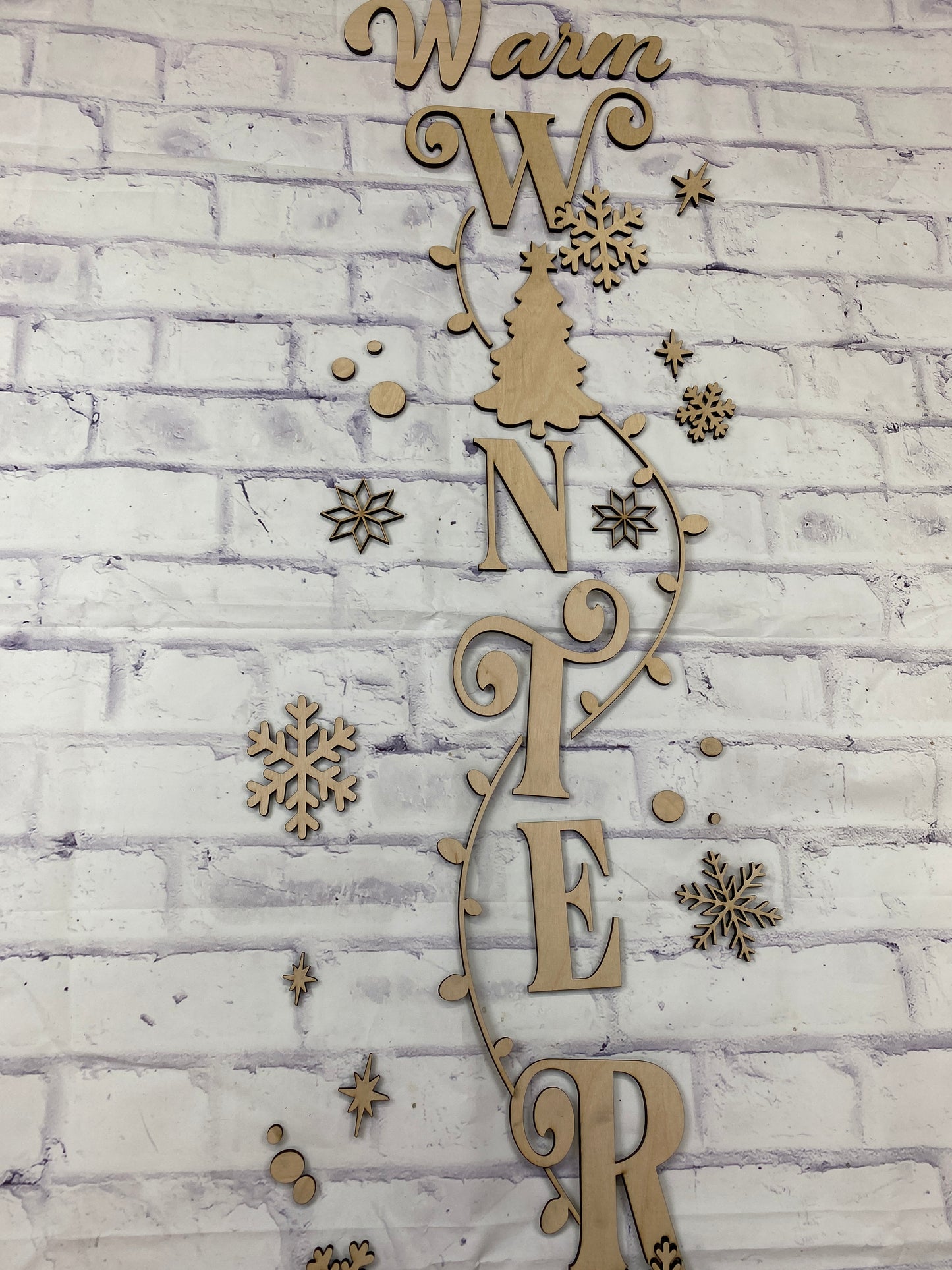 Warm Winter Wishes Winter DIY Porch Leaner Kit - 3D Cutout Pieces