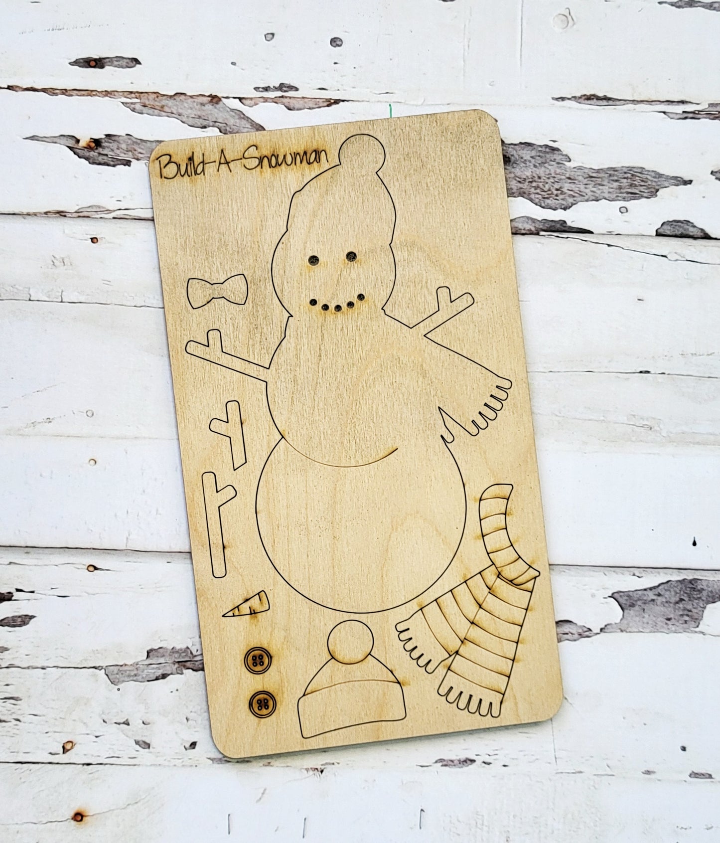 Craft A Claus / Build A Snowman Laser Cut / Engraved Wooden Blank