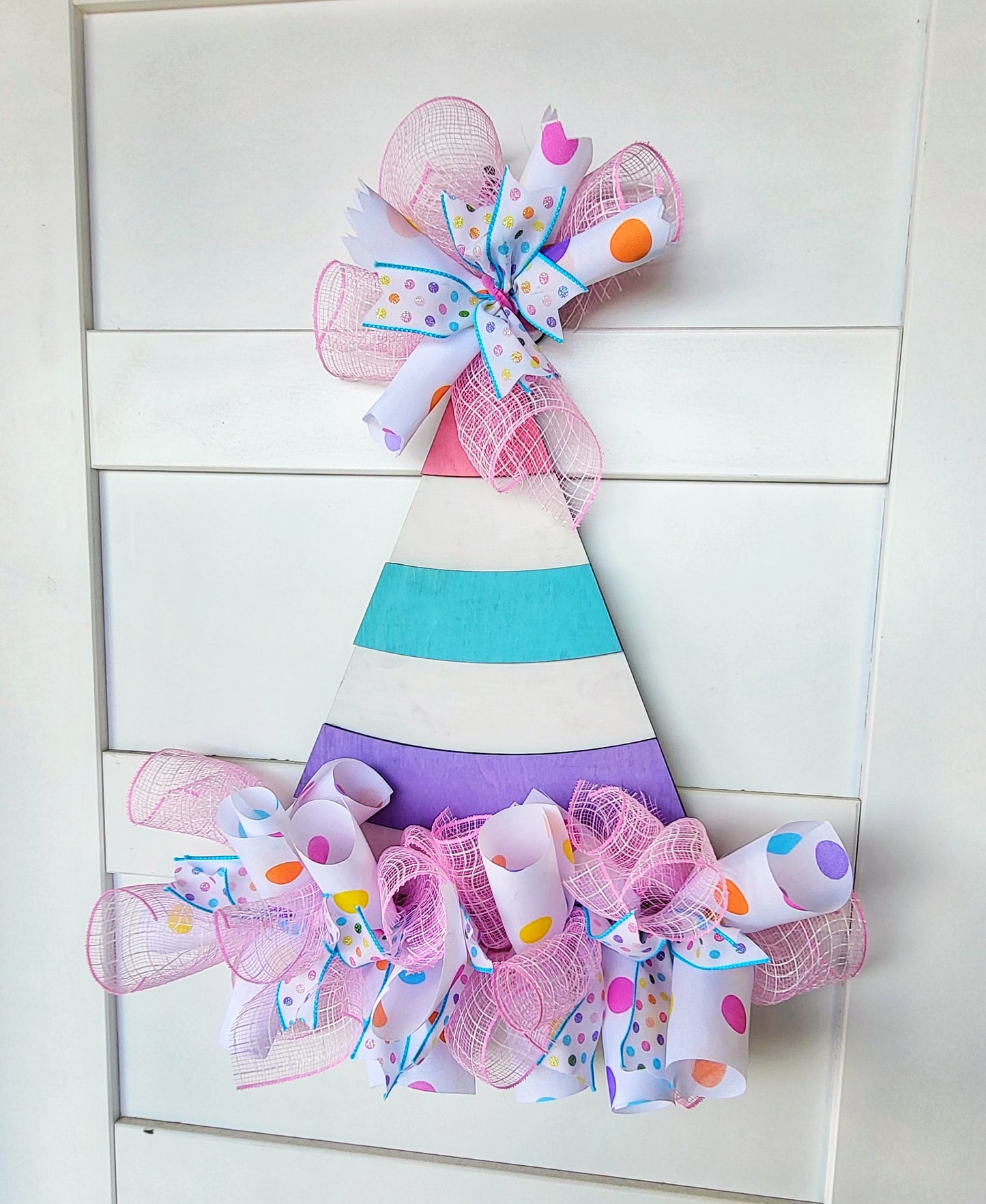 18" Party Hat Door Hanger / Wall Decor Layered Door Hanger Laser Cut Blank for DIY Project