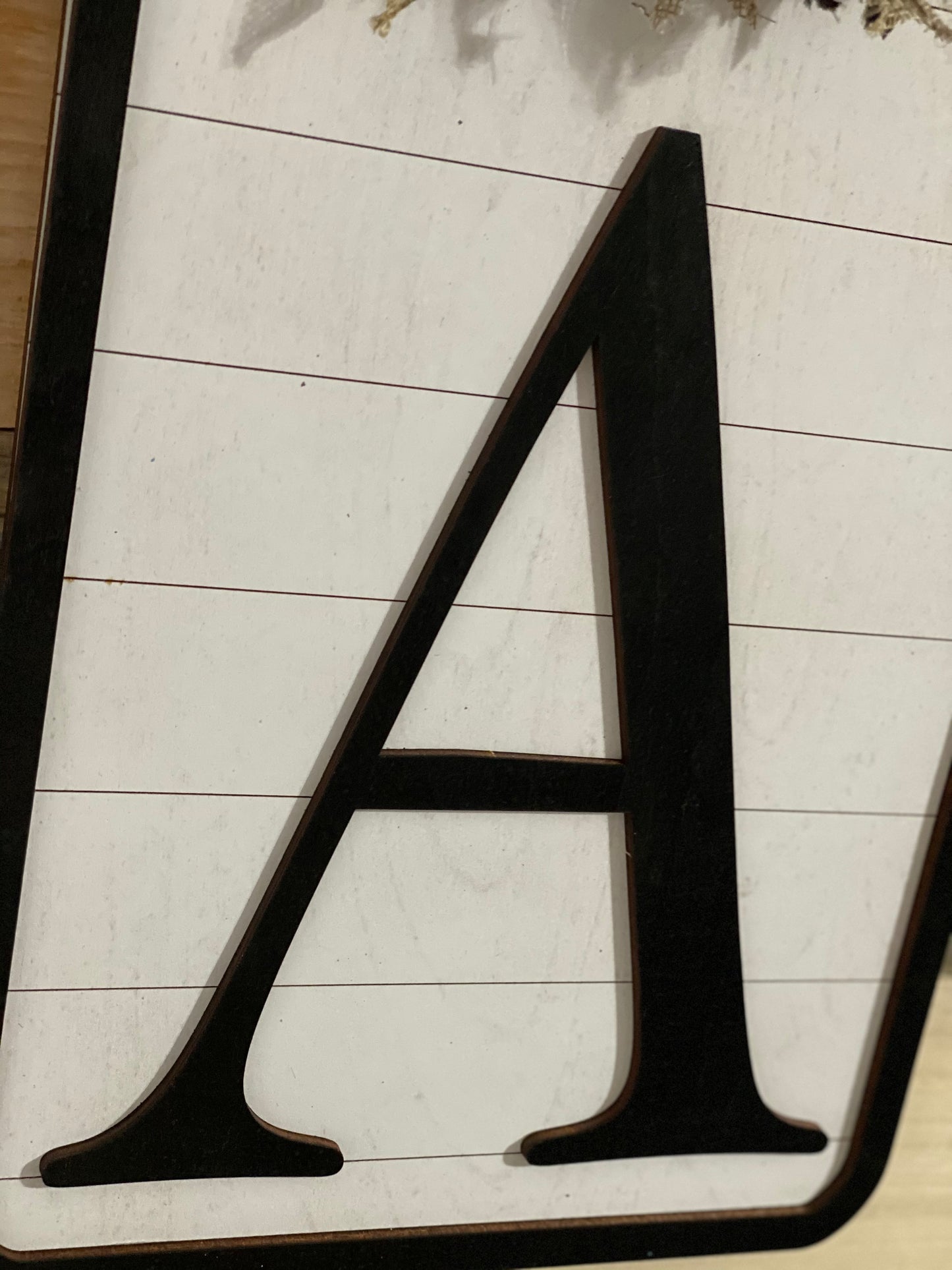 Monogram Initial Shiplap Tag Door Hanger Laser Cut Blank for DIY Project