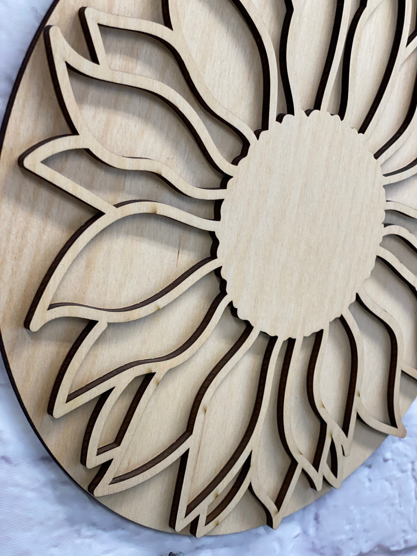 Sunflower Door Hanger Laser Cut Blank for DIY Project