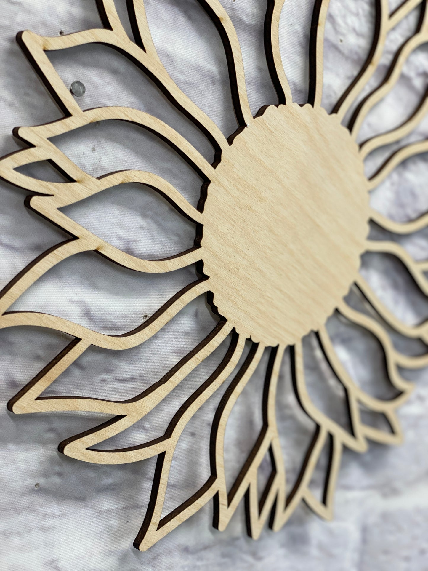 Sunflower Door Hanger Laser Cut Blank for DIY Project