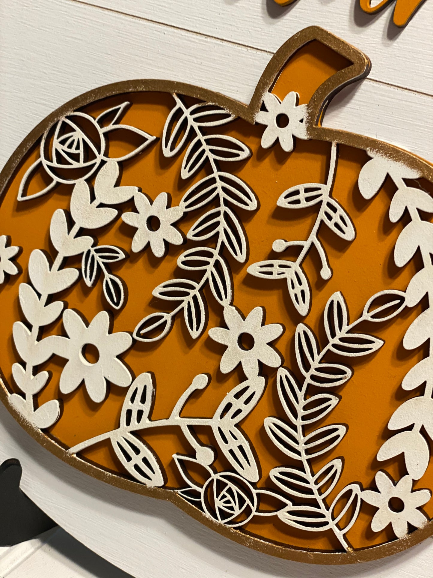 Autumn w/ Pumpkin Door Hanger Laser Cut / Engraved Wooden Blank