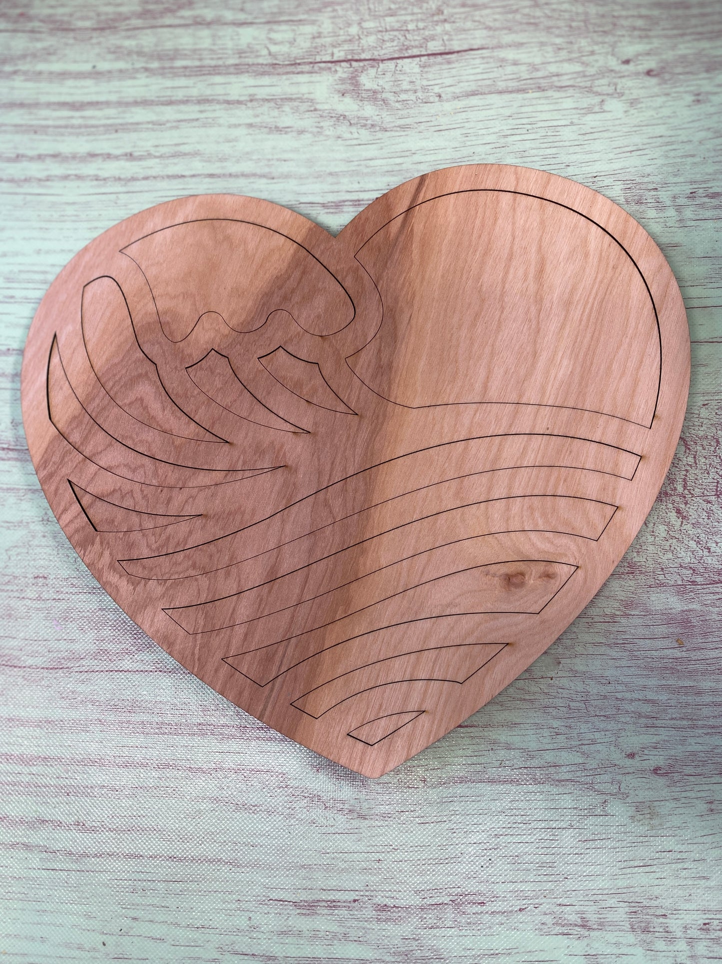 Wave Heart Barn Quilt Door Hanger / wall Decor Laser Cut Blank for DIY Project