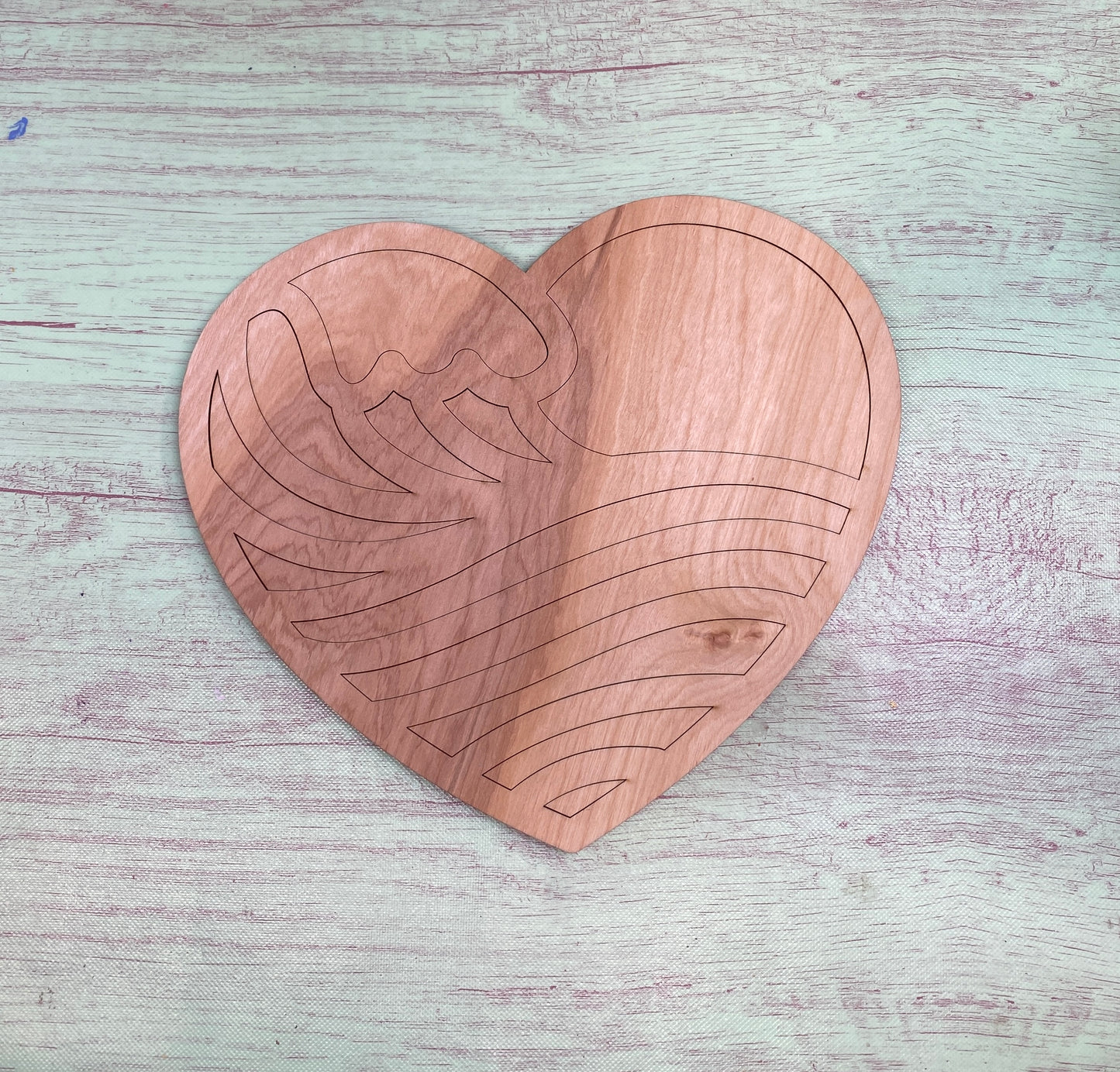 Wave Heart Barn Quilt Door Hanger / wall Decor Laser Cut Blank for DIY Project