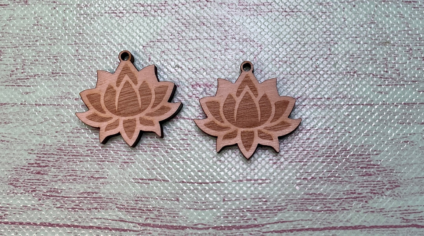 Lotus Flower Earring Blanks, Charm/Pendant Laser Cut Out Blank