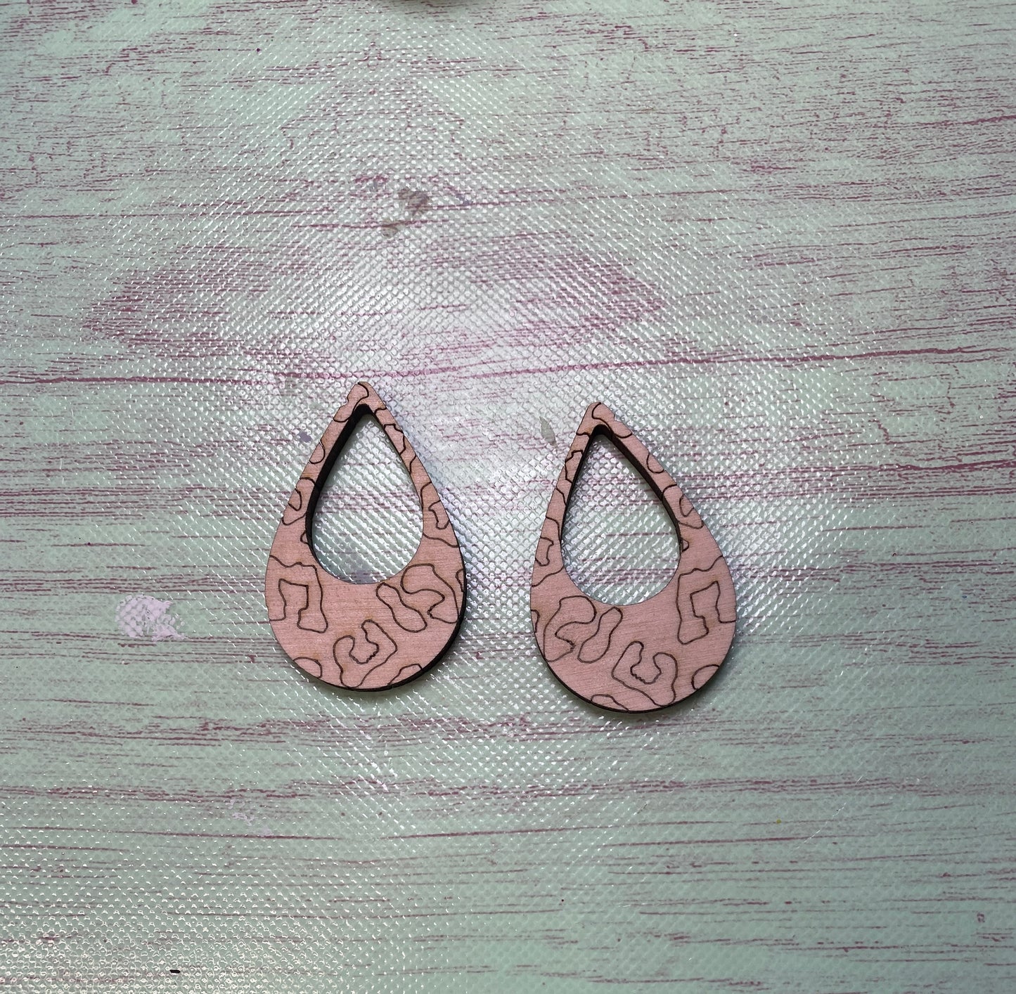 Animal Print Dangling Earrings Laser Cut Out Blank