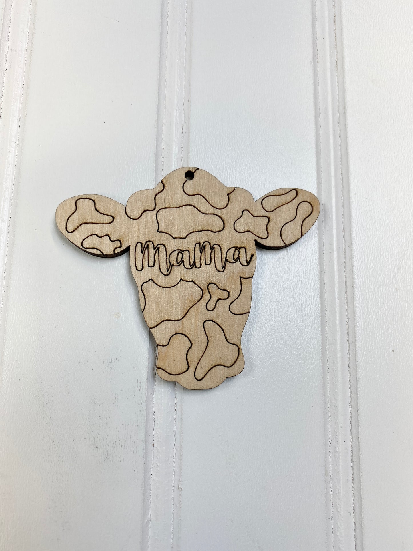 Cow Head Silhouette Keychain, Charm Laser Cut Out Blank