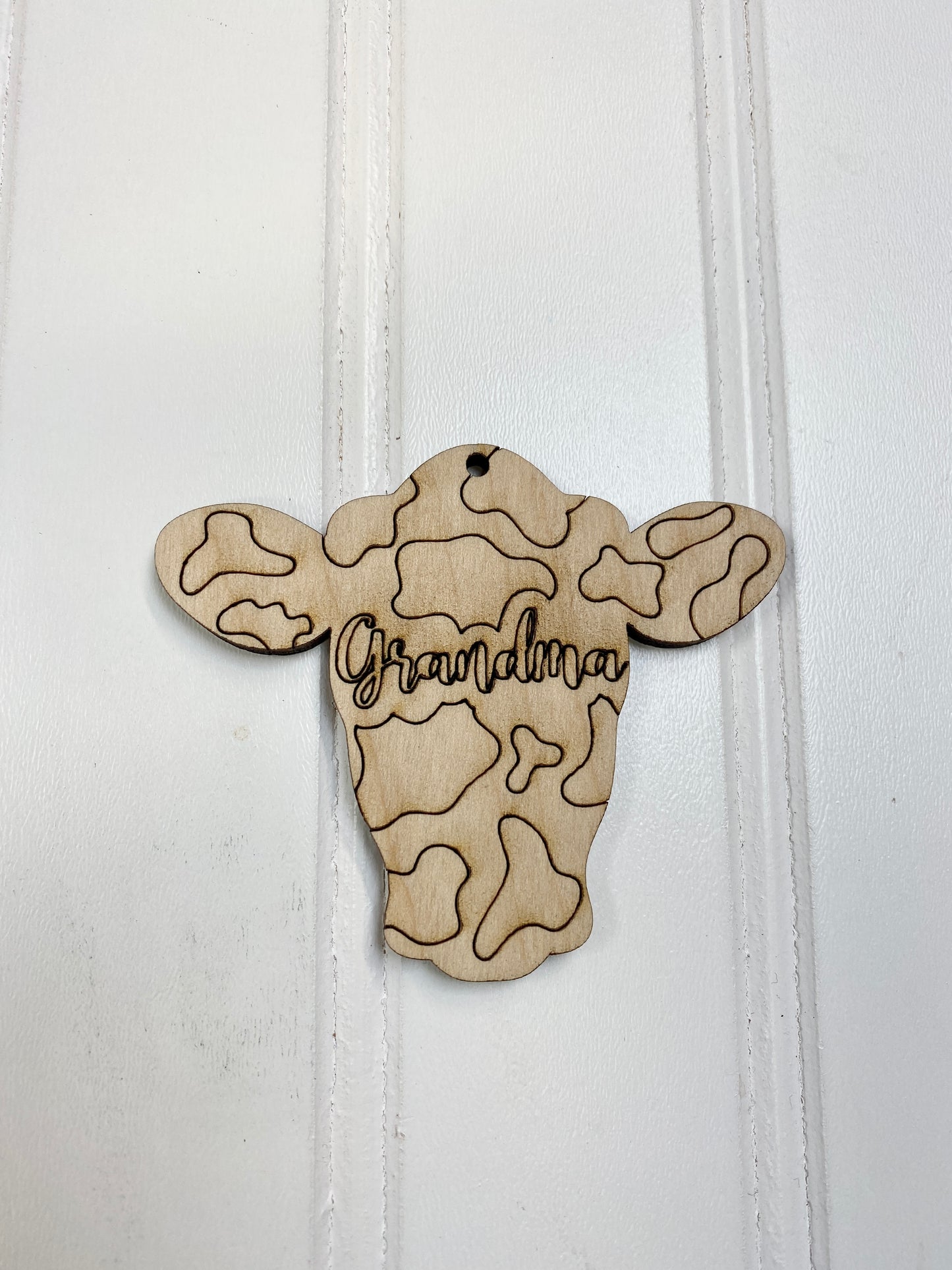 Cow Head Silhouette Keychain, Charm Laser Cut Out Blank