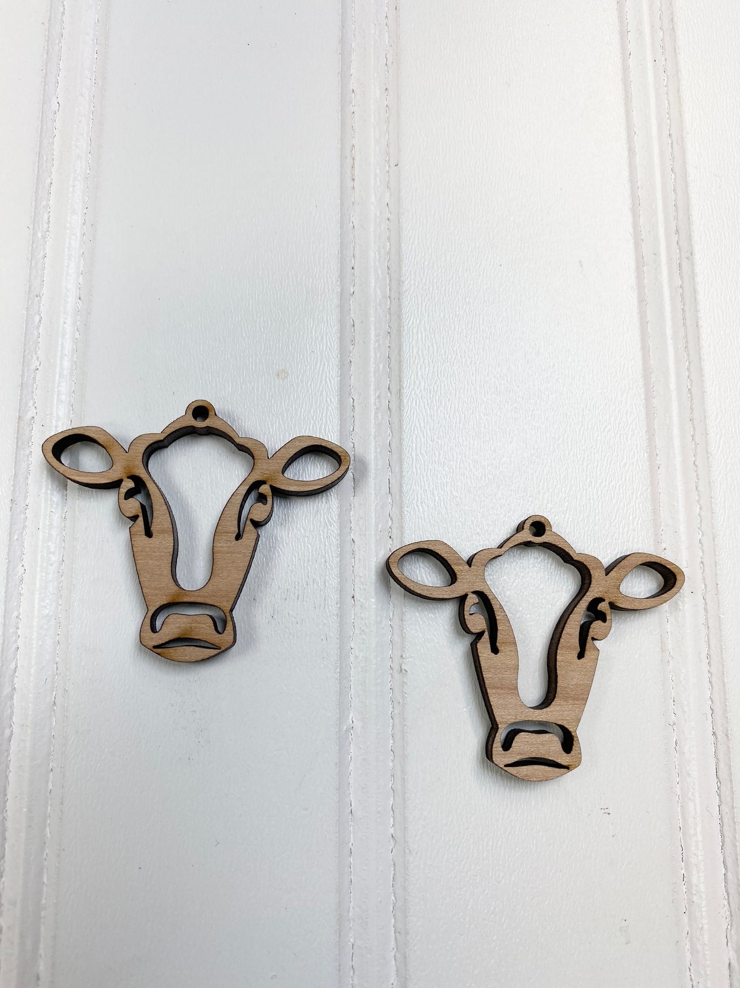 Cow Head Silhouette Earrings Laser Cut Out Blank