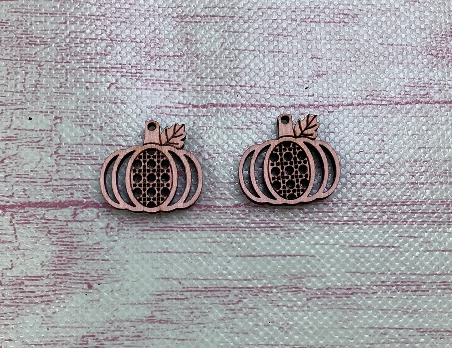 Rattan Pumpkin Earring Blanks Laser Cut Out Blank