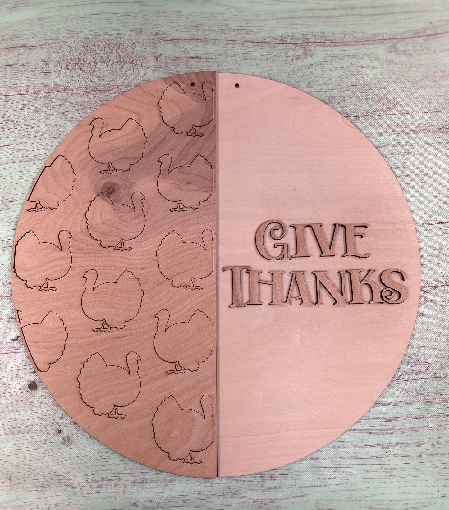 Give Thanks Turkey Theme Door Hanger