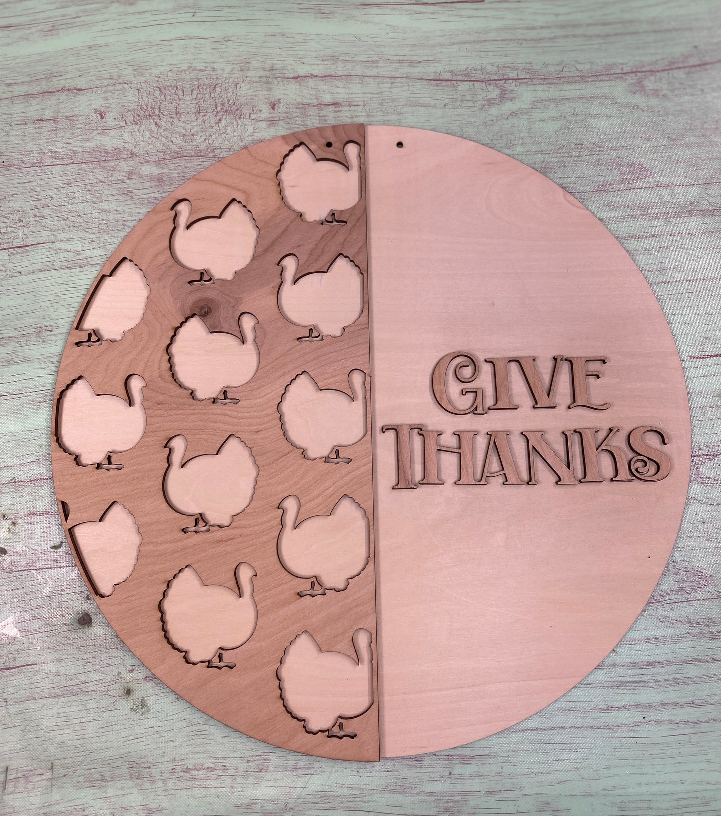 Give Thanks Turkey Theme Door Hanger
