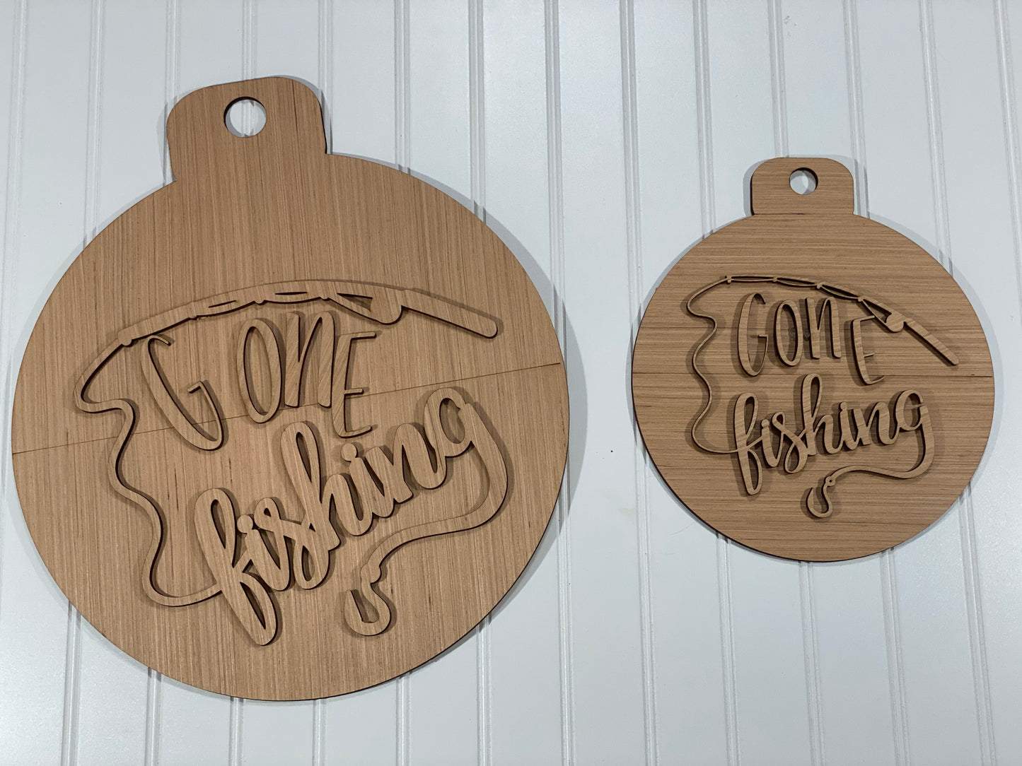 Gone Fishin Door Hanger Laser Cut Out Blank