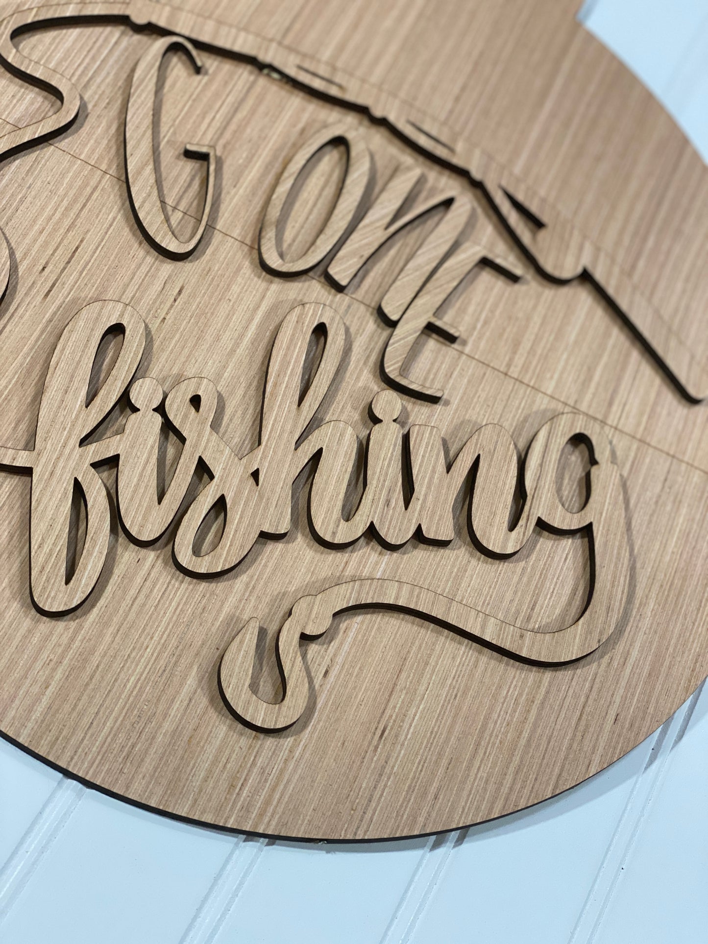 Gone Fishin Door Hanger Laser Cut Out Blank