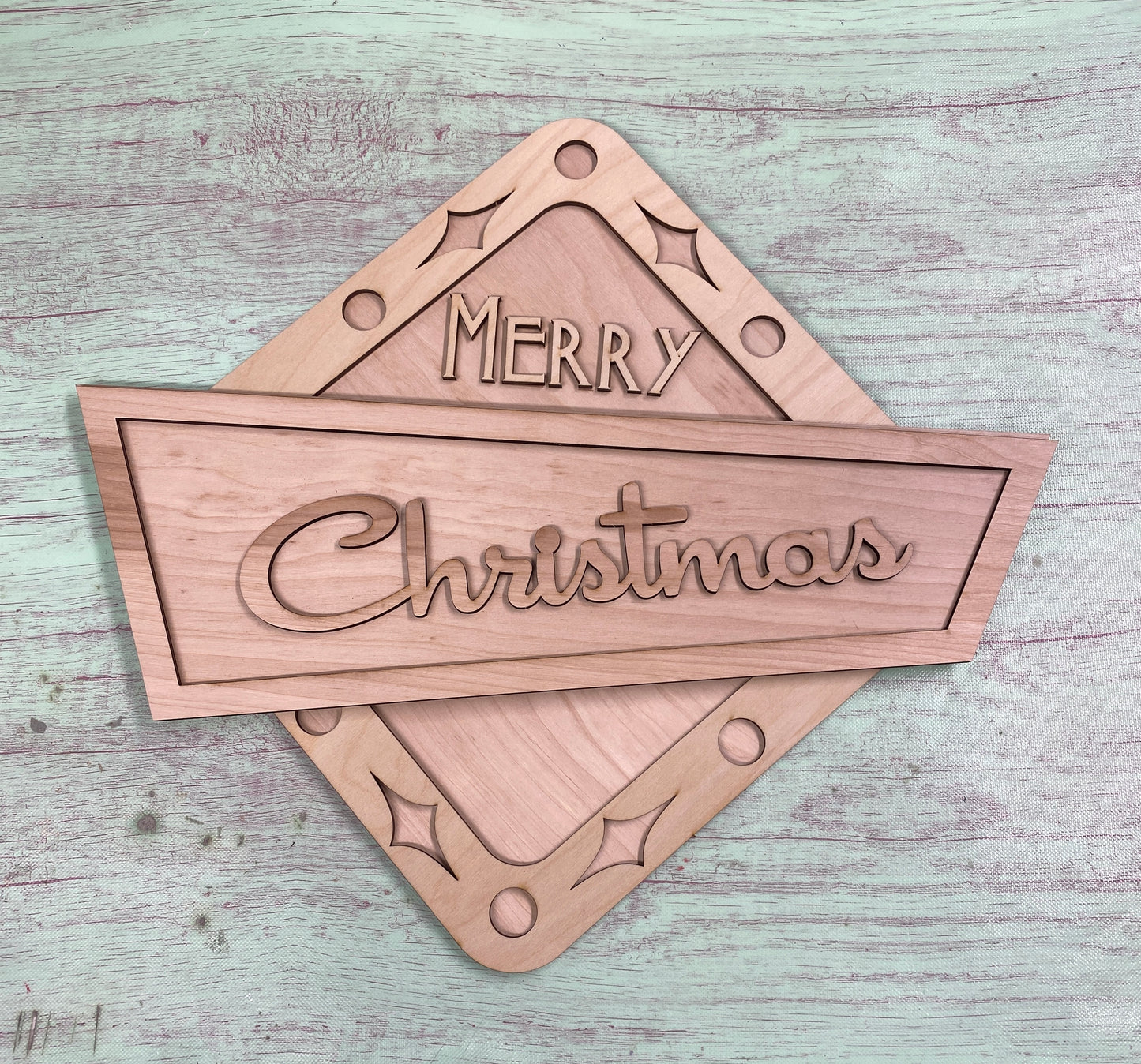 Retro Vintage Style Layered Door Hanger Wall Decor Laser Cut / Engraved Wooden Blank