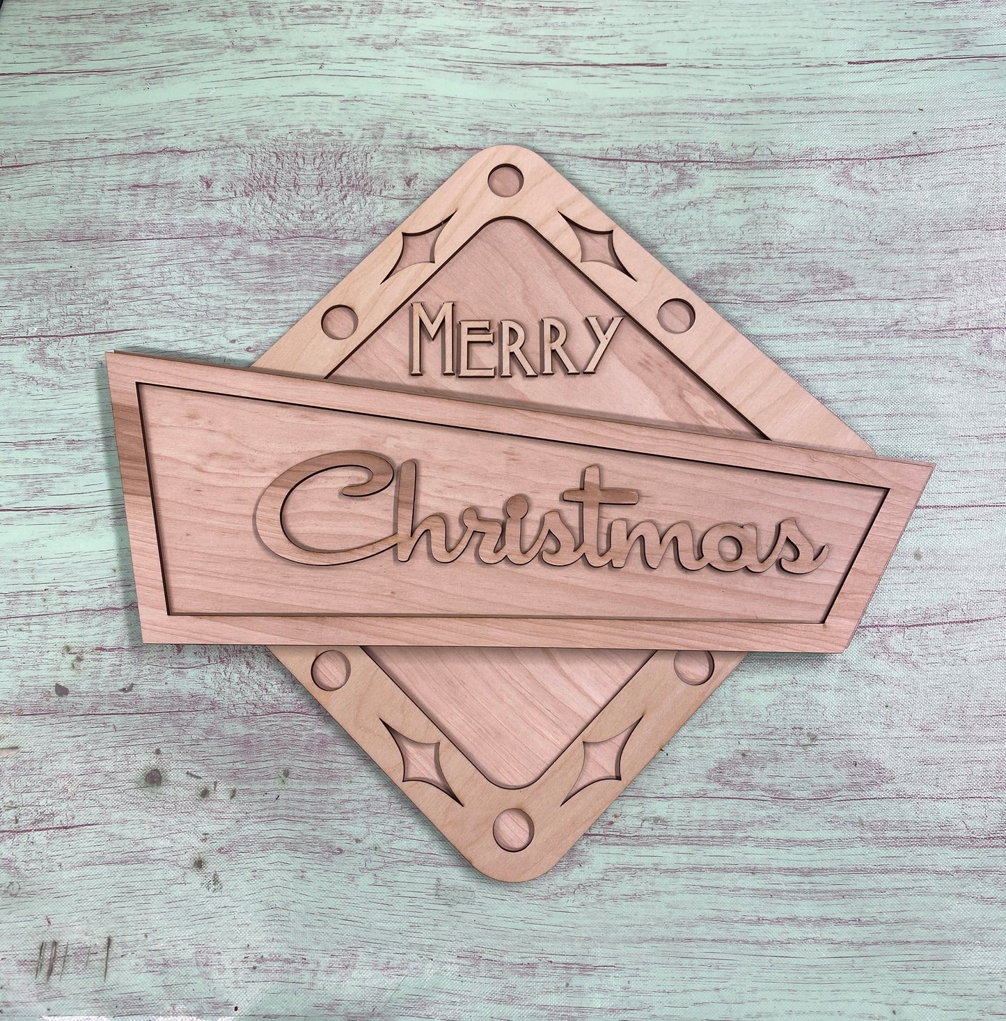 Retro Vintage Style Layered Door Hanger Wall Decor Laser Cut / Engraved Wooden Blank