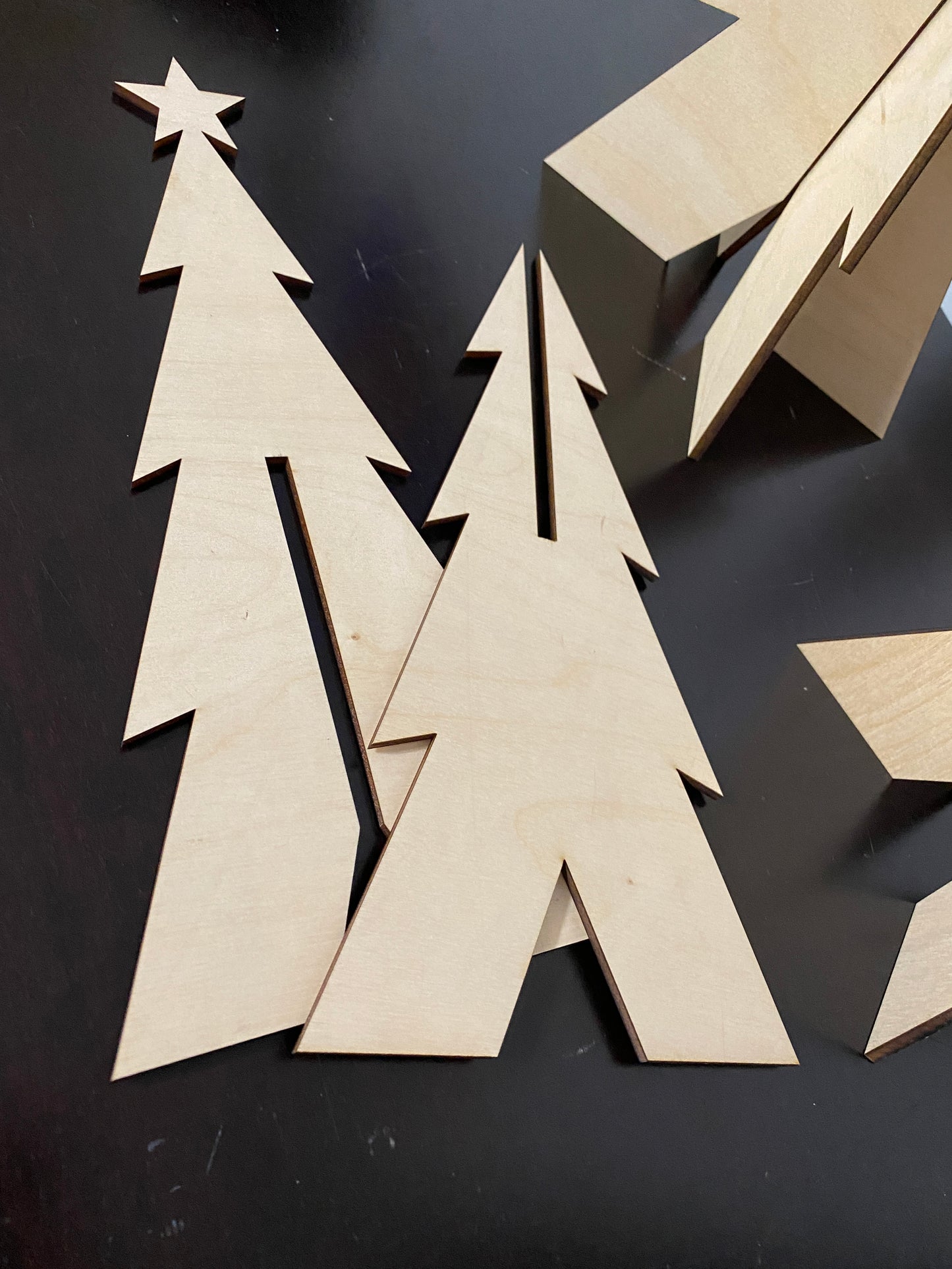 Standing 3D Trees Set of 3 Wood Blank Laser Cut Out Blank